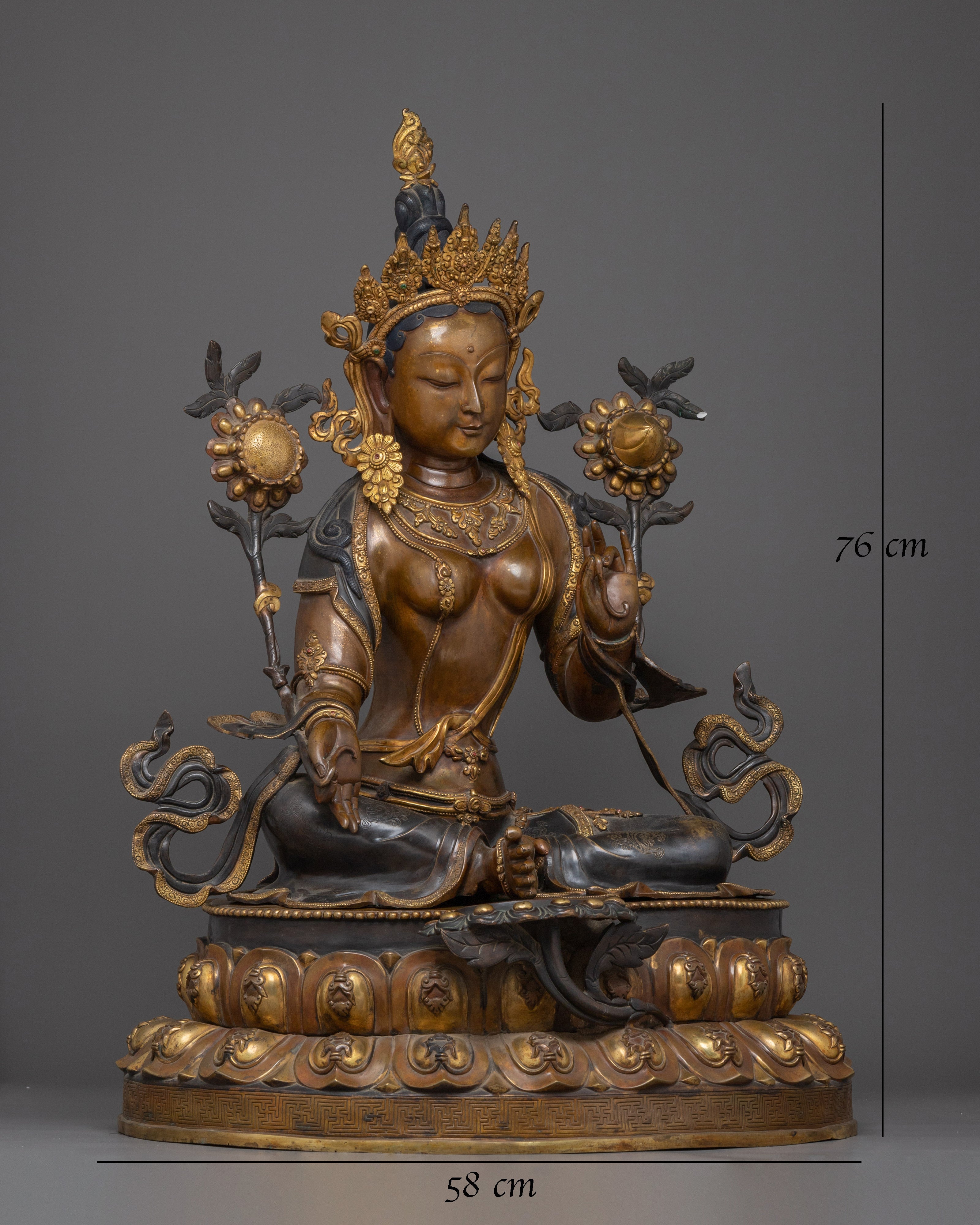 Green Handmade Statue of Mother Green Tara 