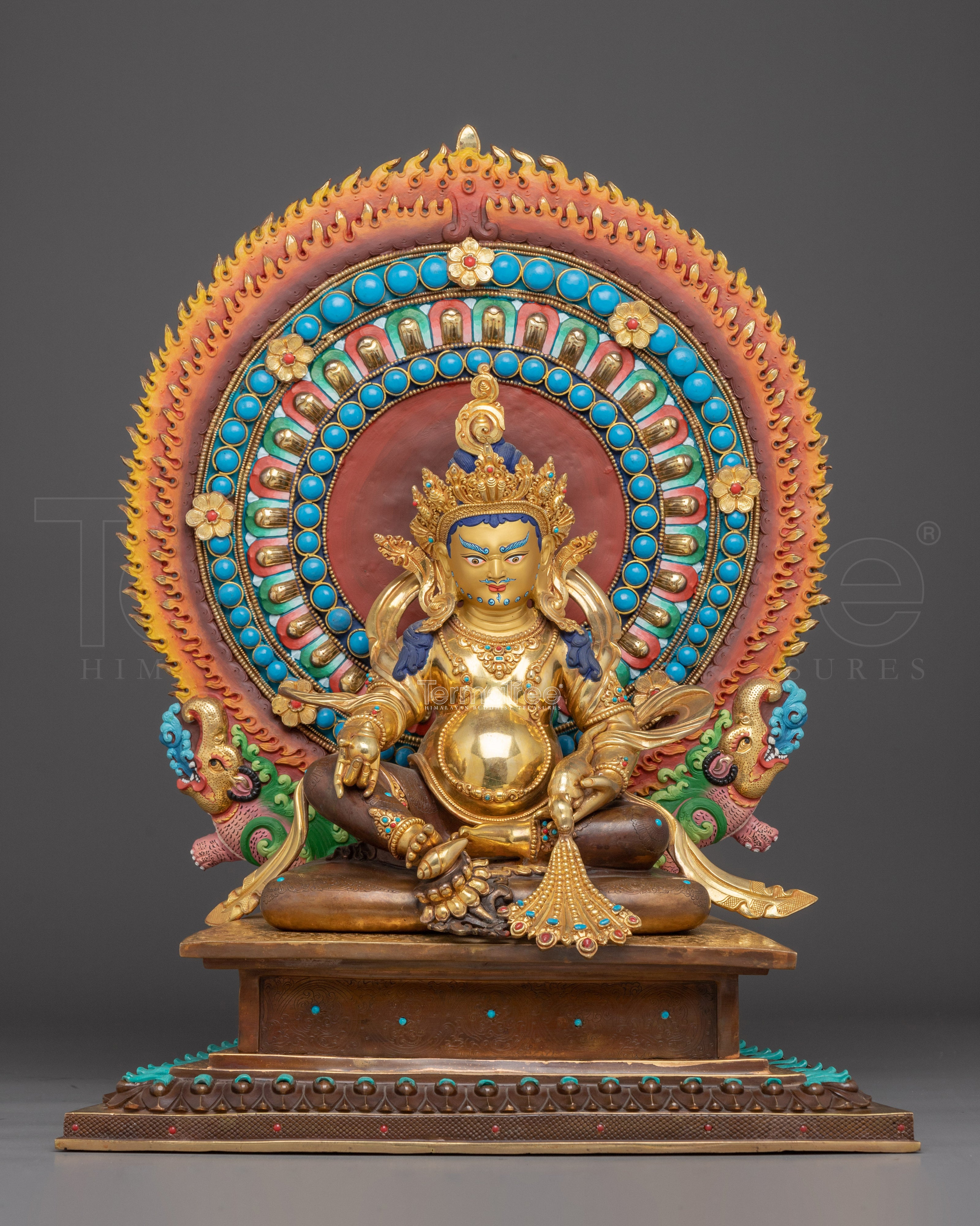 Dzambhala on Throne - Buddhist Wealth God