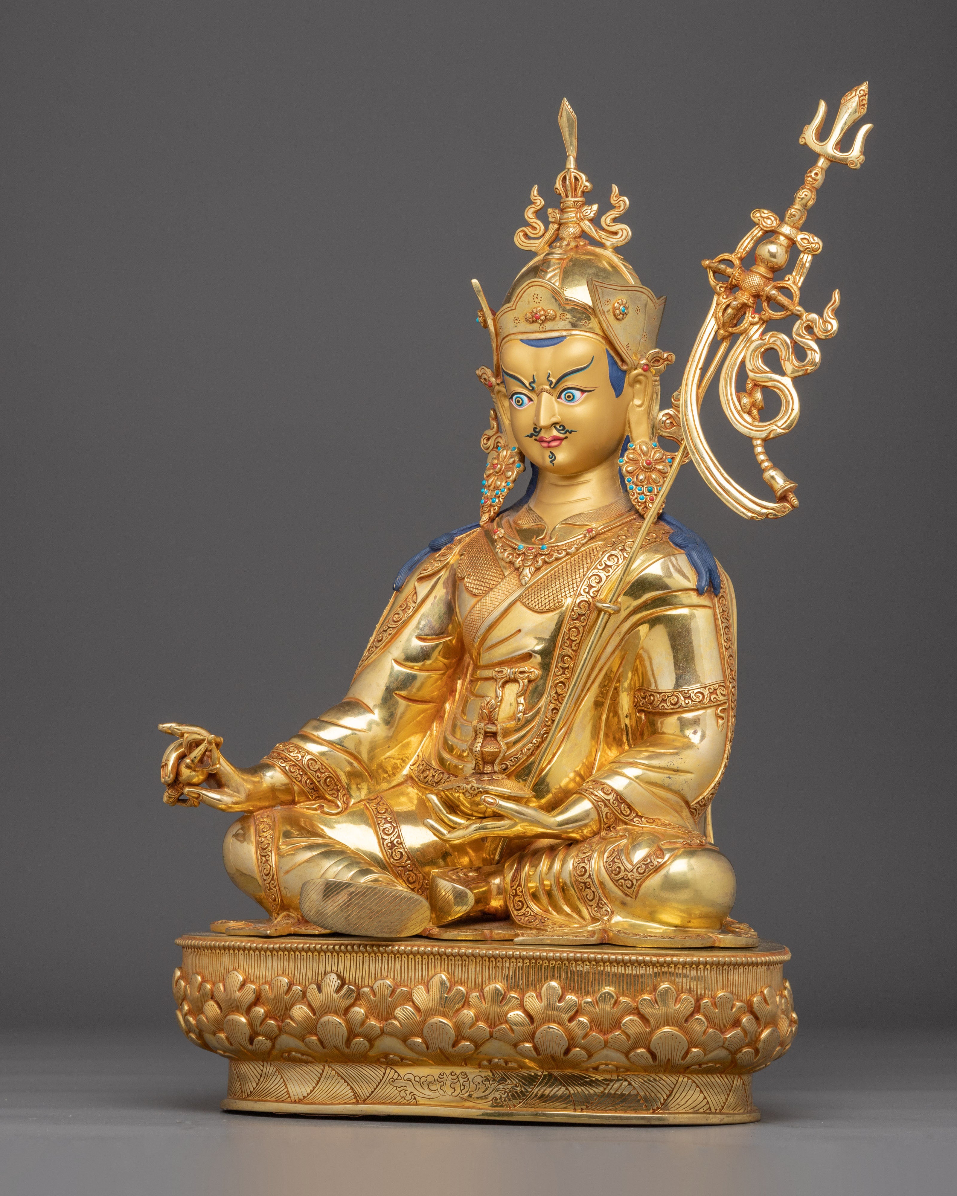 Guru Rinpoche Art in 24K Gold - A Symbol of Wisdom & Protection