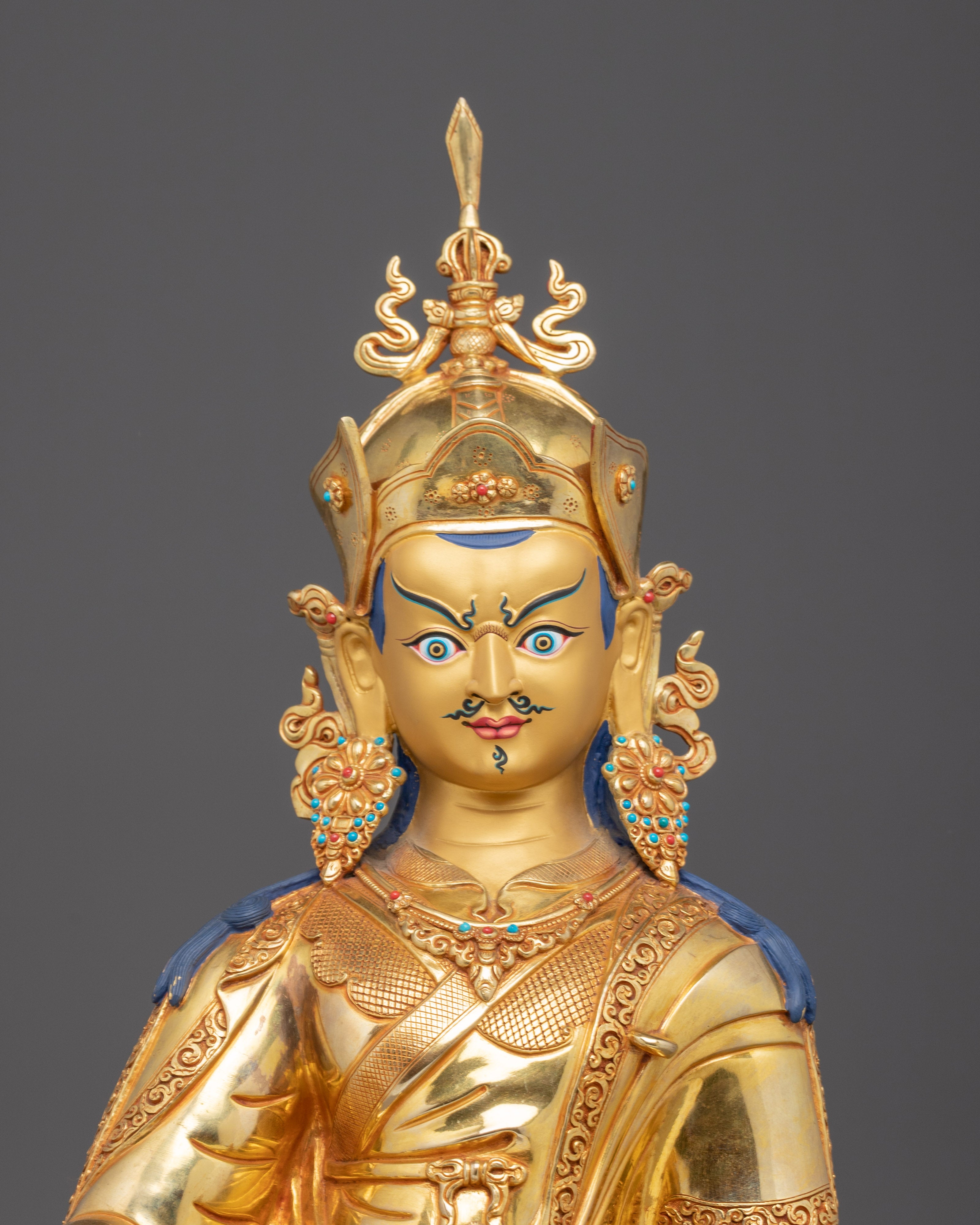 Guru Rinpoche Art in 24K Gold - A Symbol of Wisdom & Protection