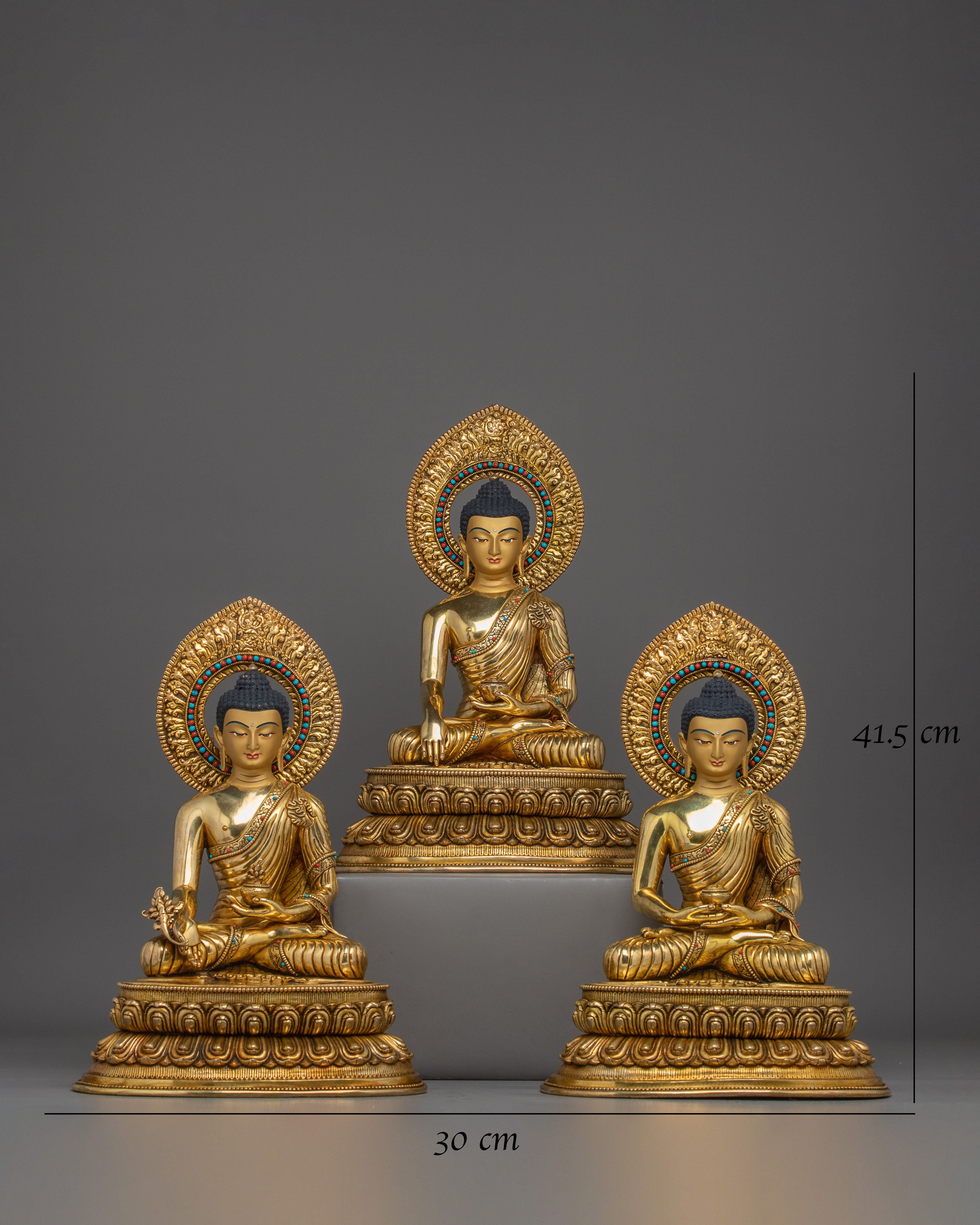 Statue Set of Three Buddha: Journey to Awakening