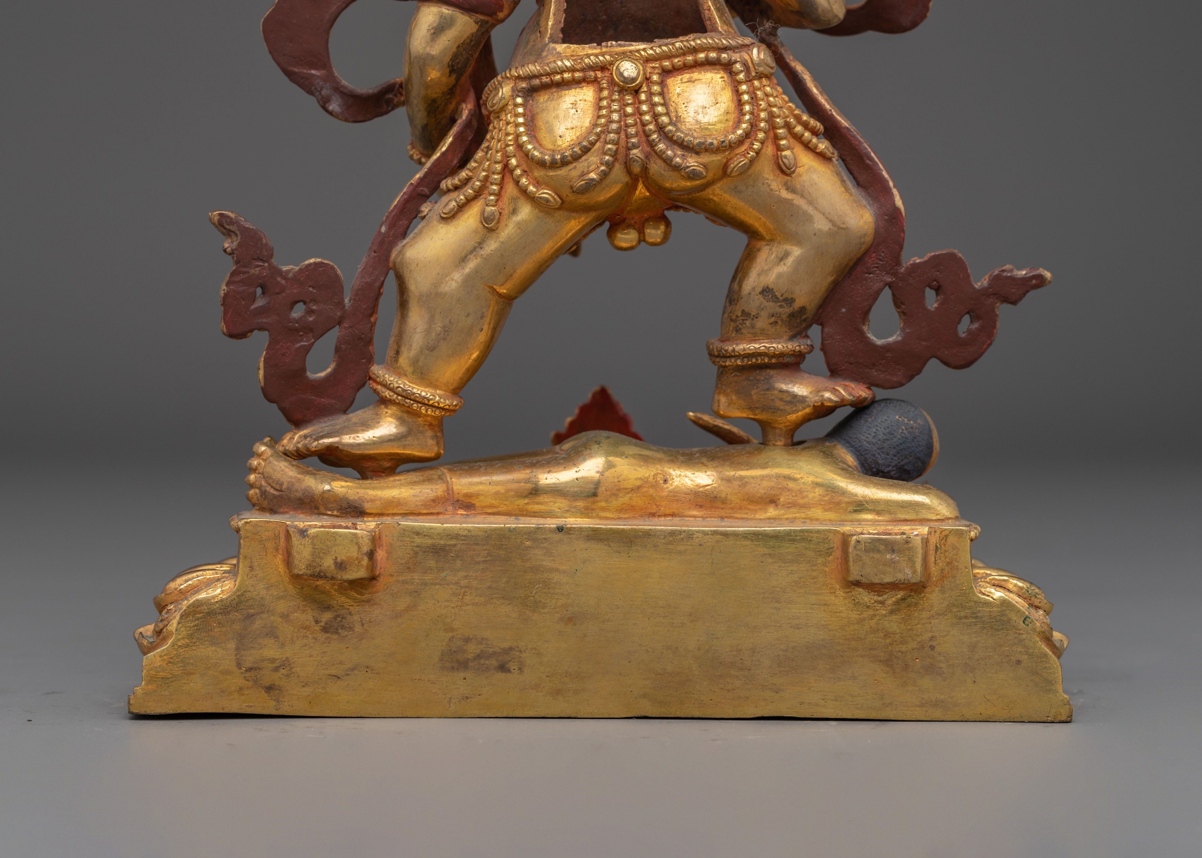 Gold Gilded Black Dzambhala: Himalayan Wealth Deity