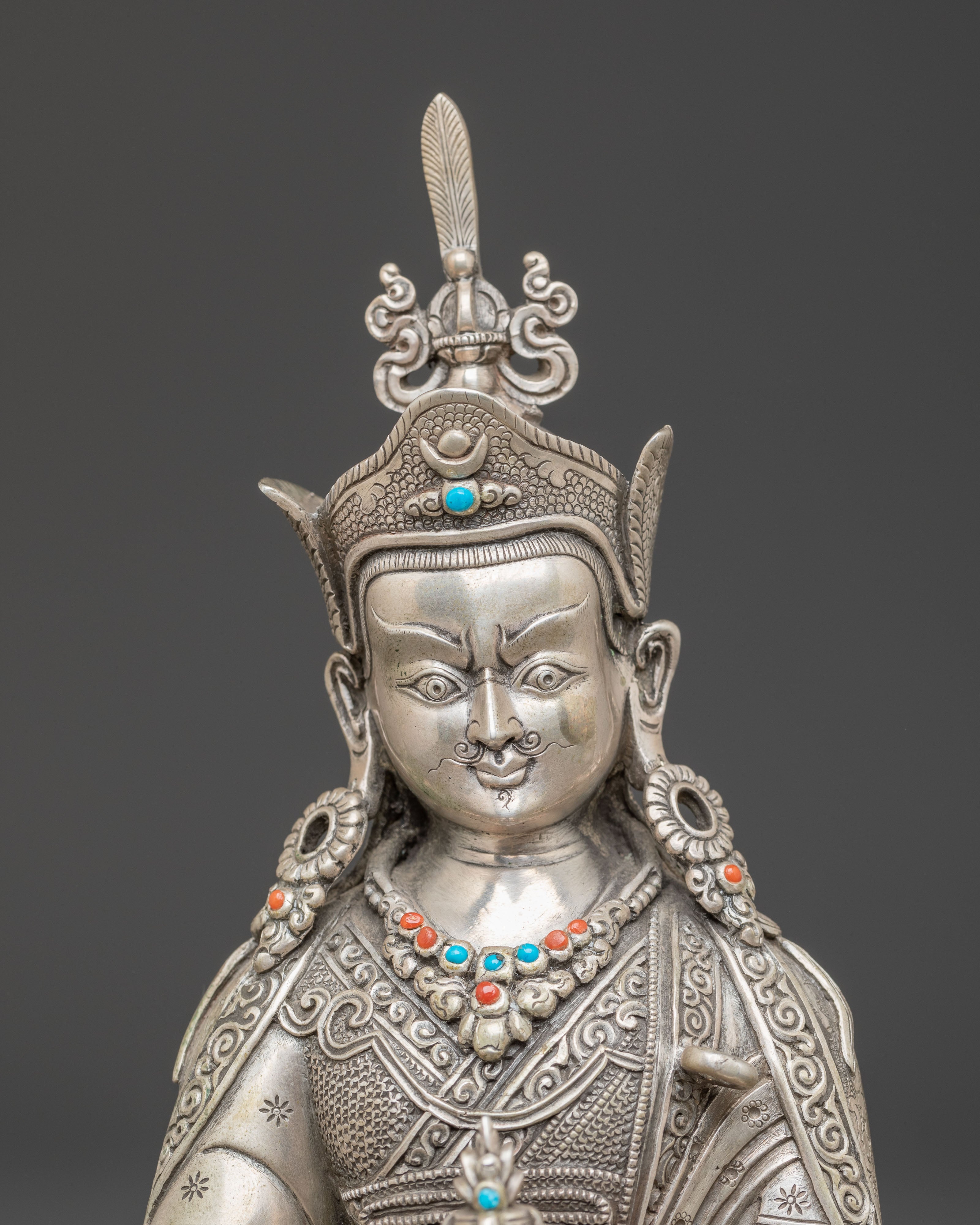 Guru Rinpoche Art, Protector of Dharma | Nepali Handcrafted Gold Icon