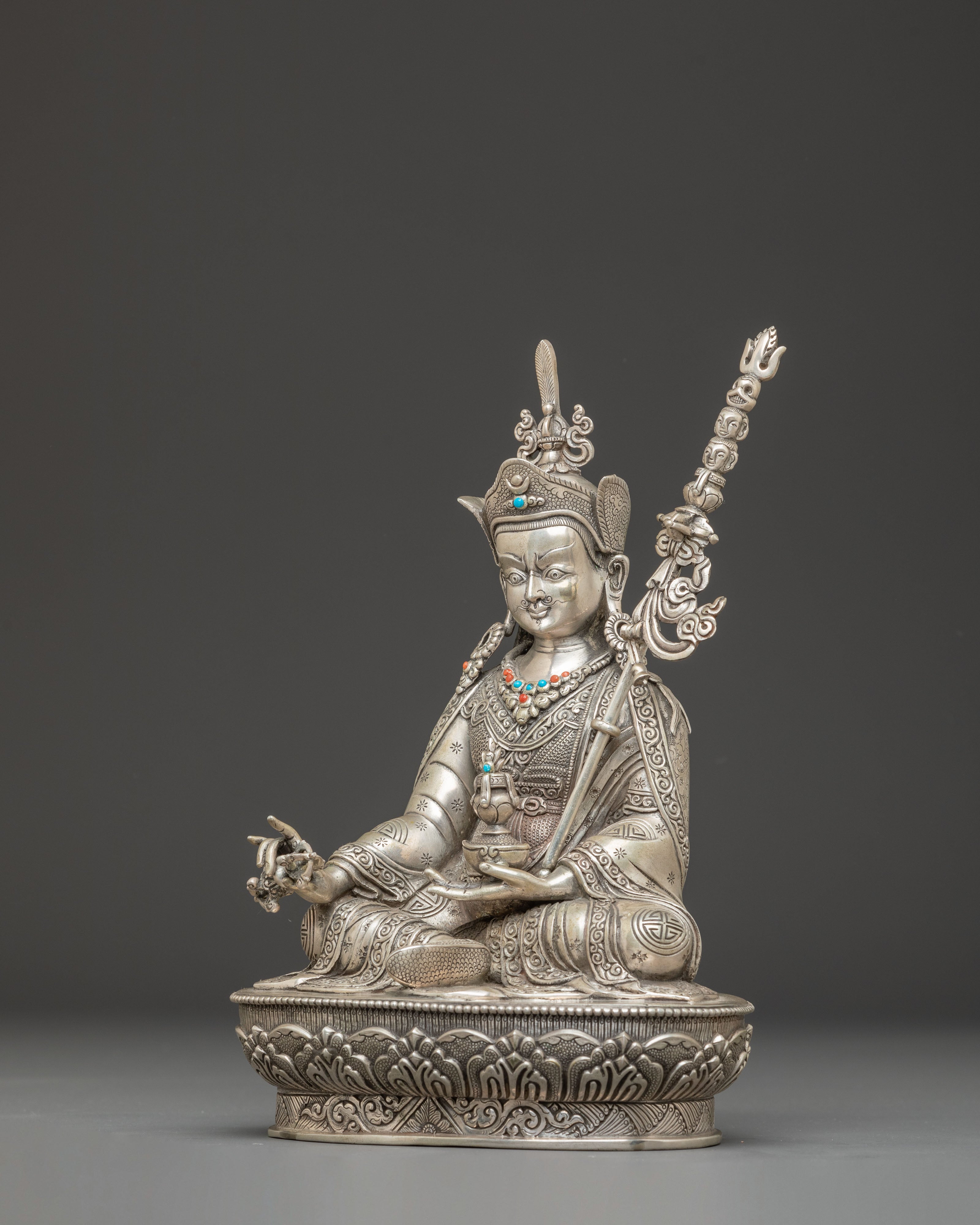 Guru Rinpoche Art, Protector of Dharma | Nepali Handcrafted Gold Icon