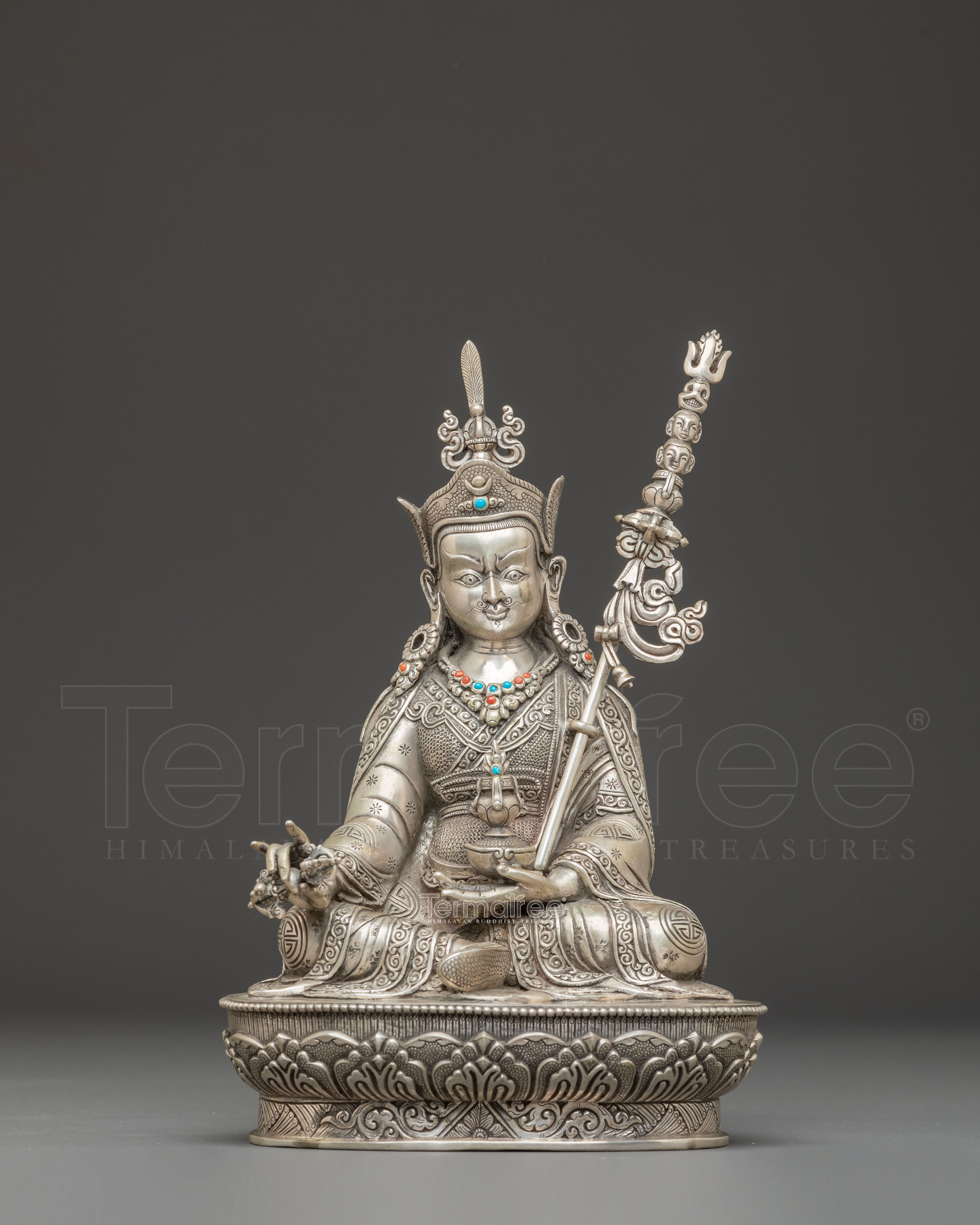 Guru Rinpoche Art, Protector of Dharma | Nepali Handcrafted Gold Icon
