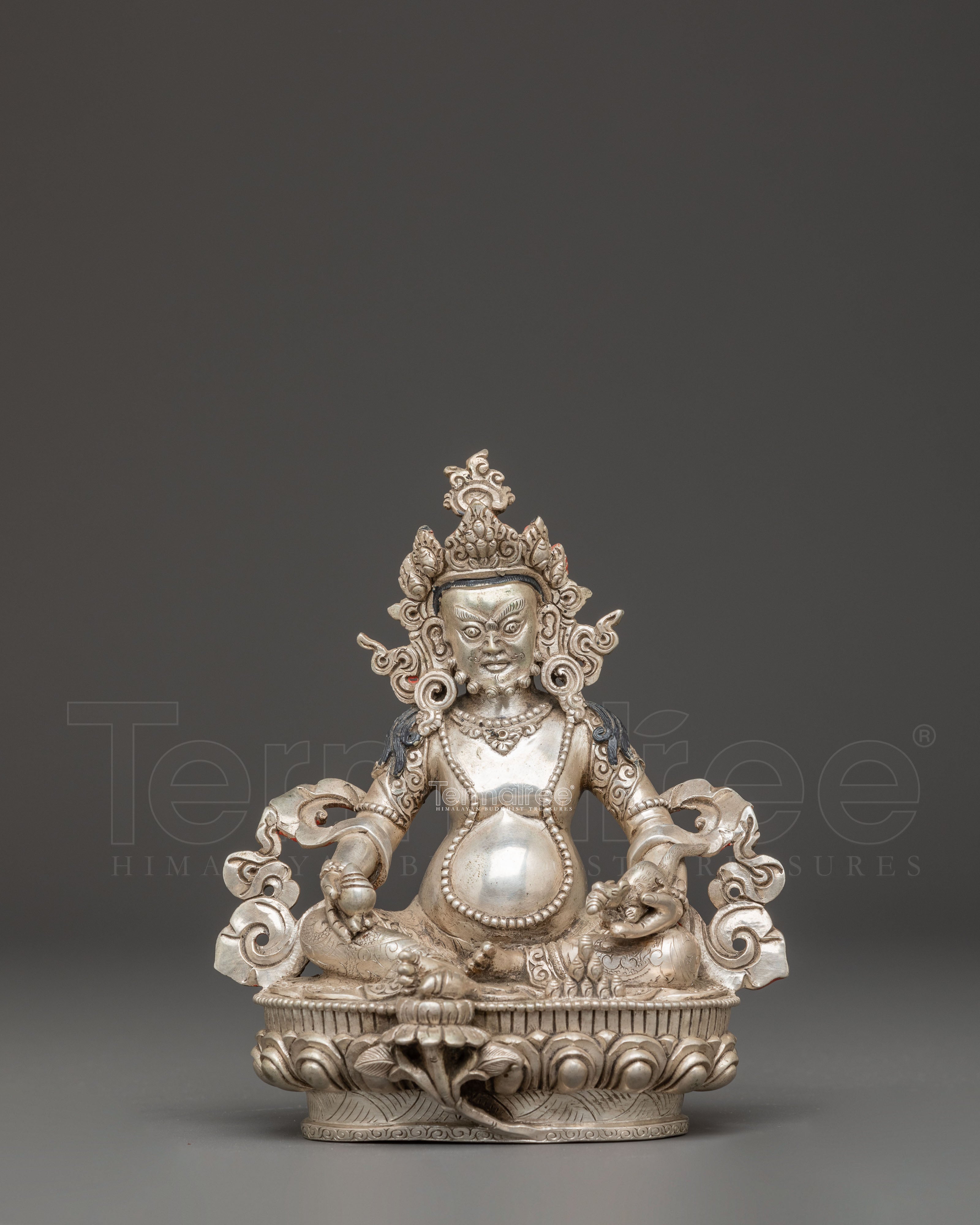 Silver Dzambhala Statue | Symbol of Abundance