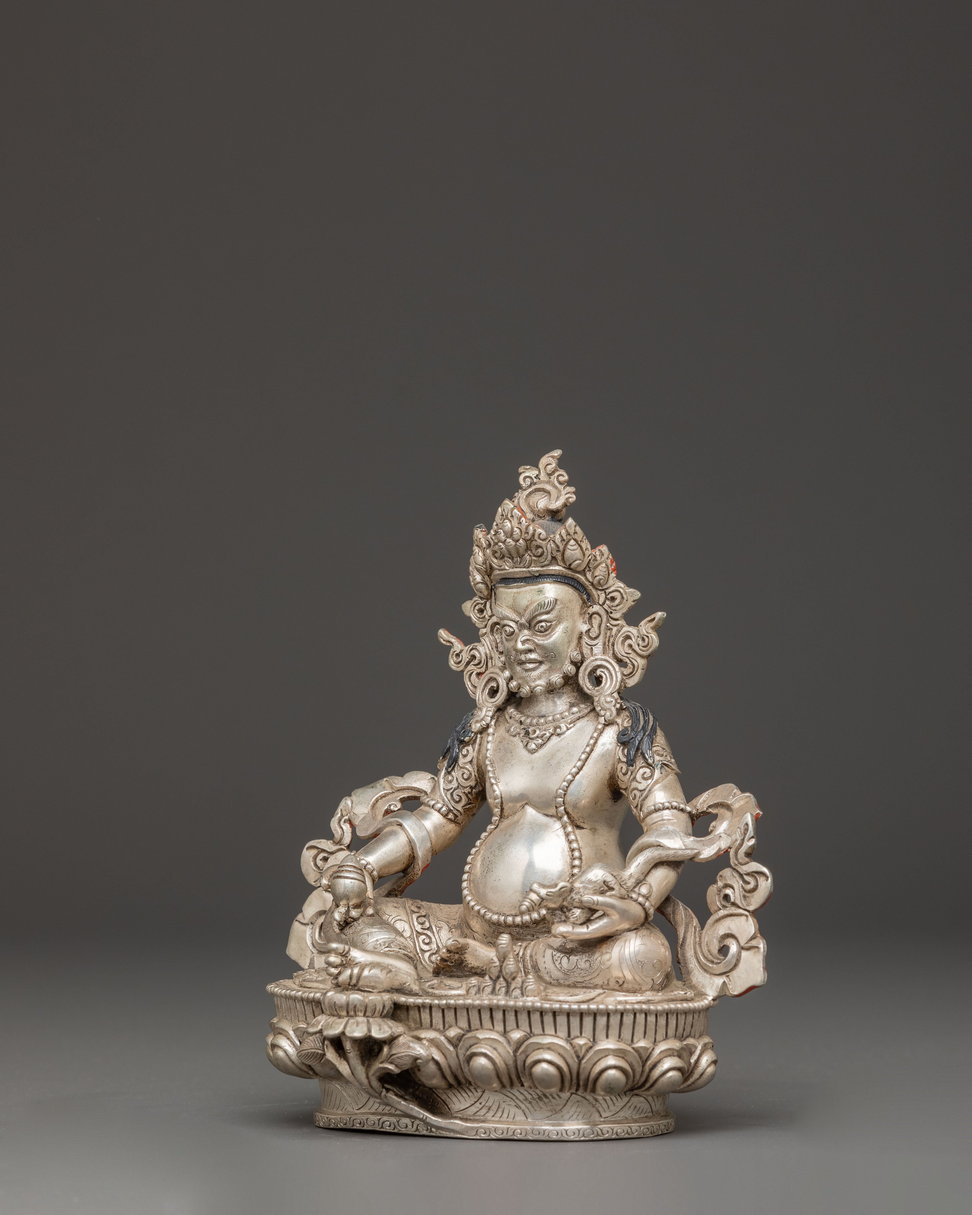 Silver Dzambhala Statue | Symbol of Abundance