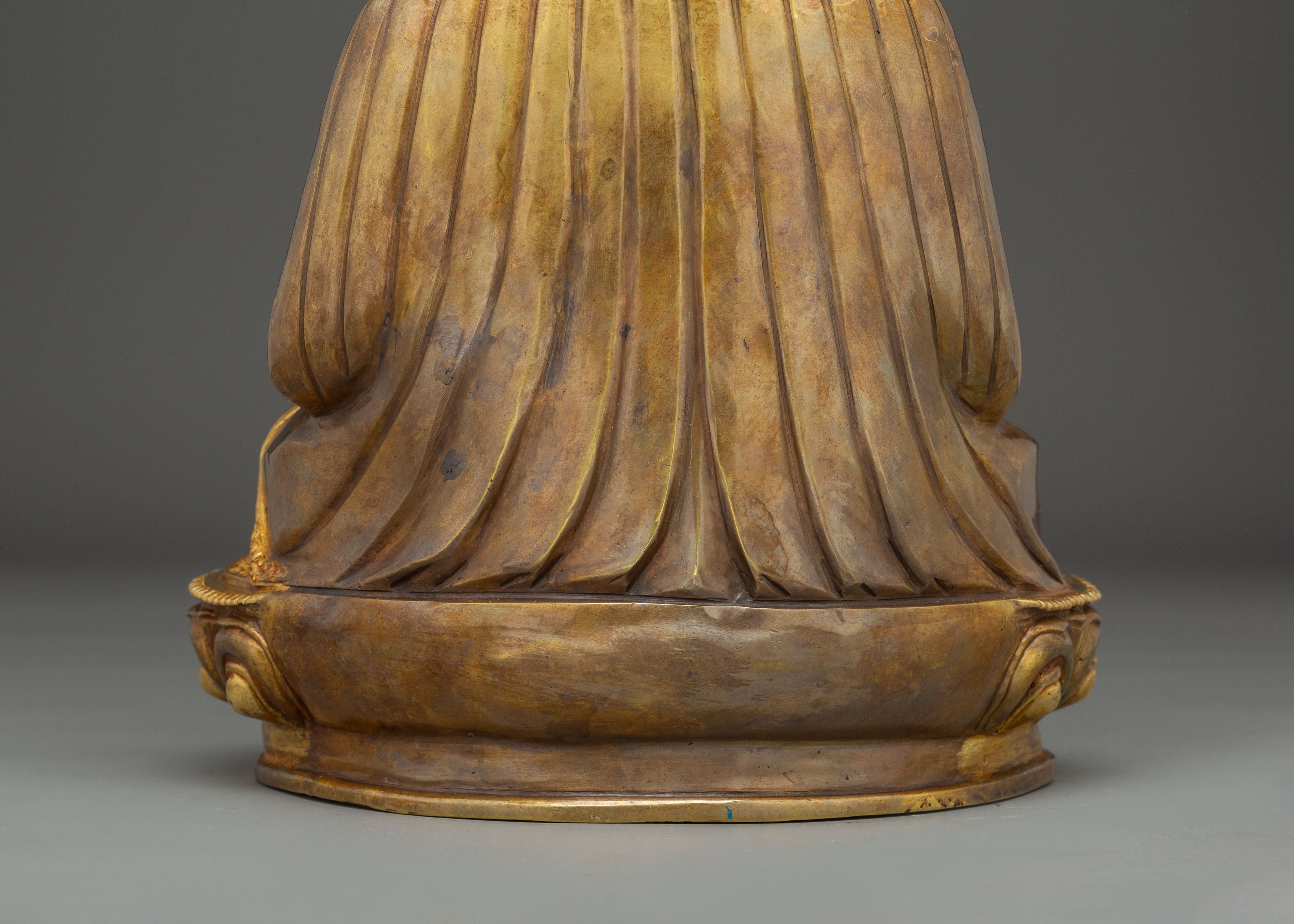 Tibetan Master Zabdrung Rinpoche - 24K Gold Gilded Statue