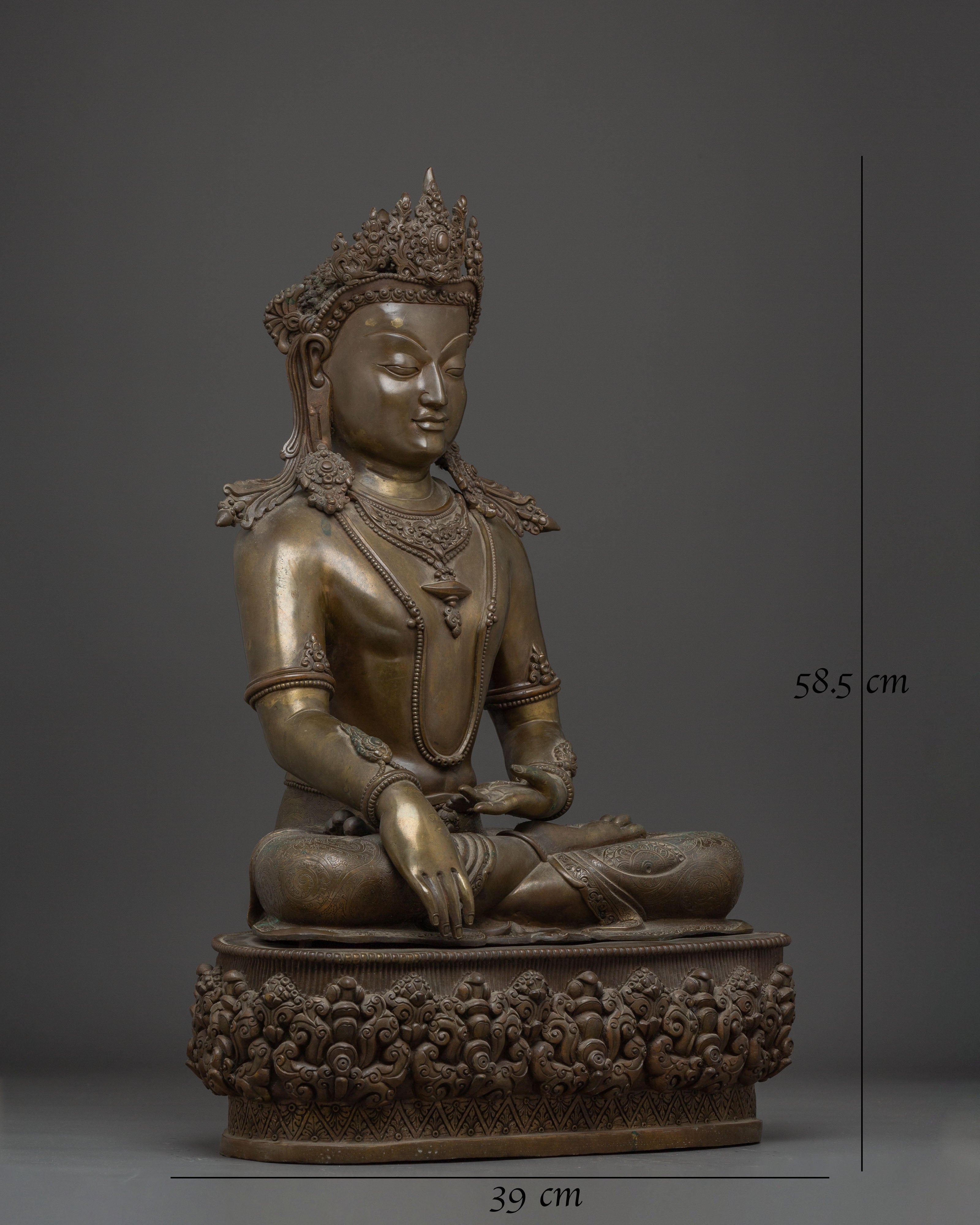 Nepalese Copper Statue of Shakyamuni Buddha