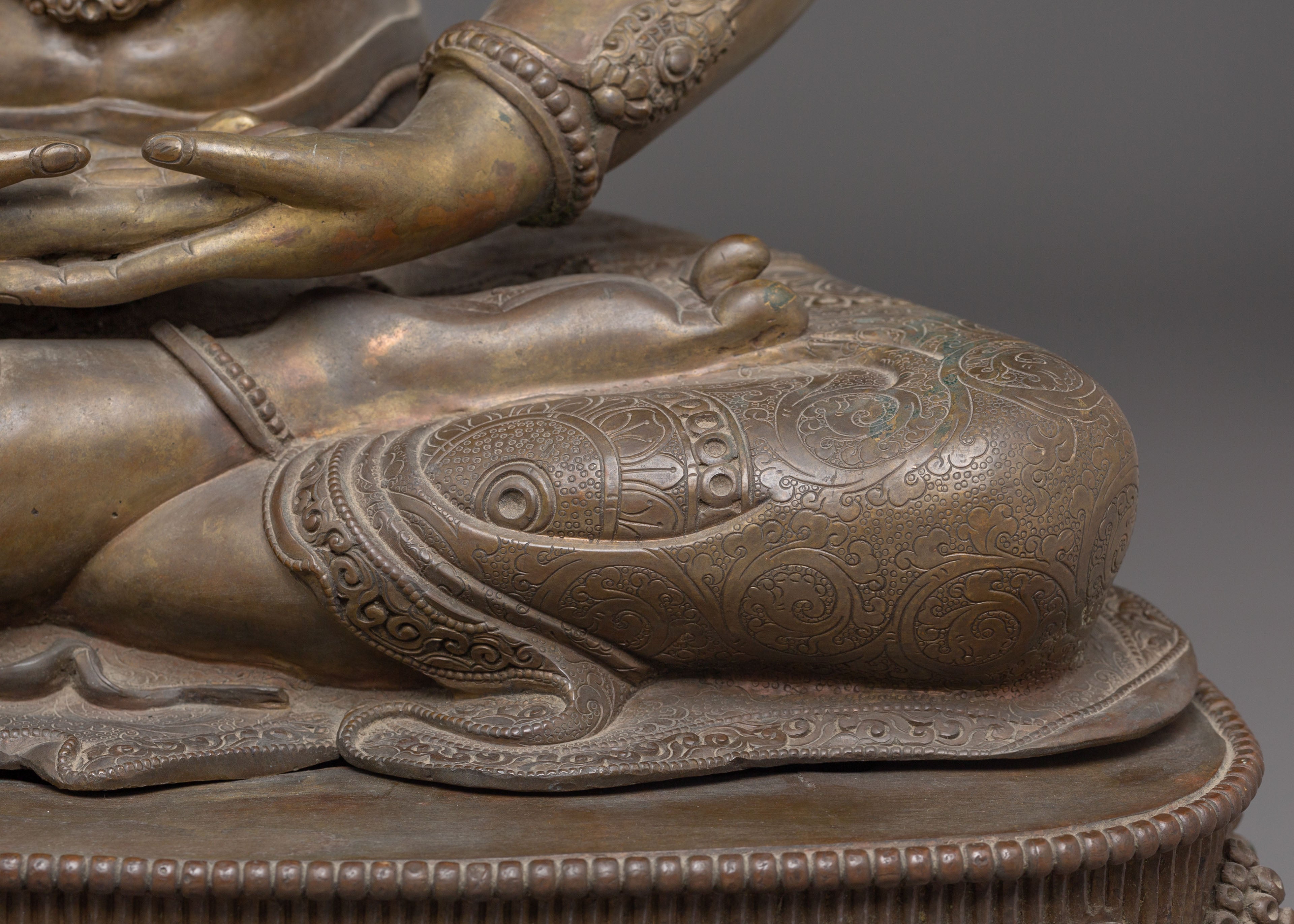 Statue of Amitabha Buddha: Copper Handmade Statue