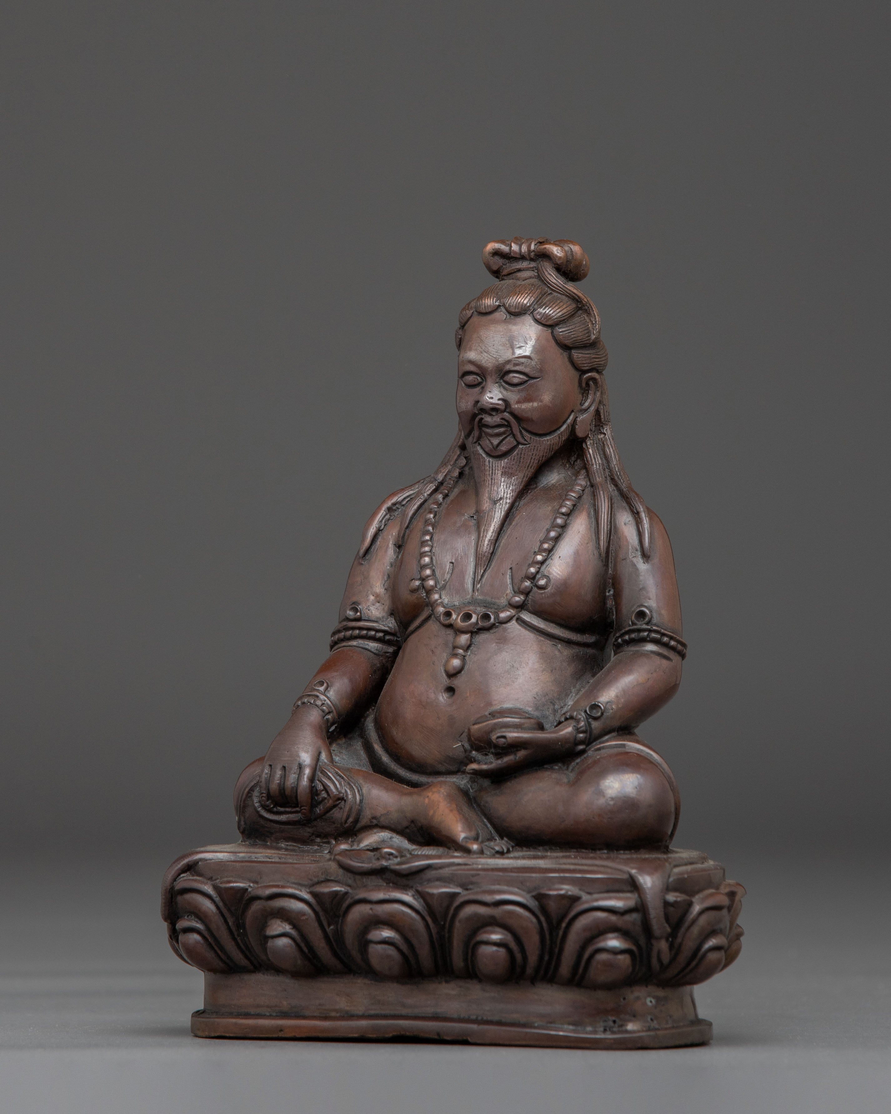 Oxidized Thangtong Gyalpo Figurine - Visionary Tibetan Saint