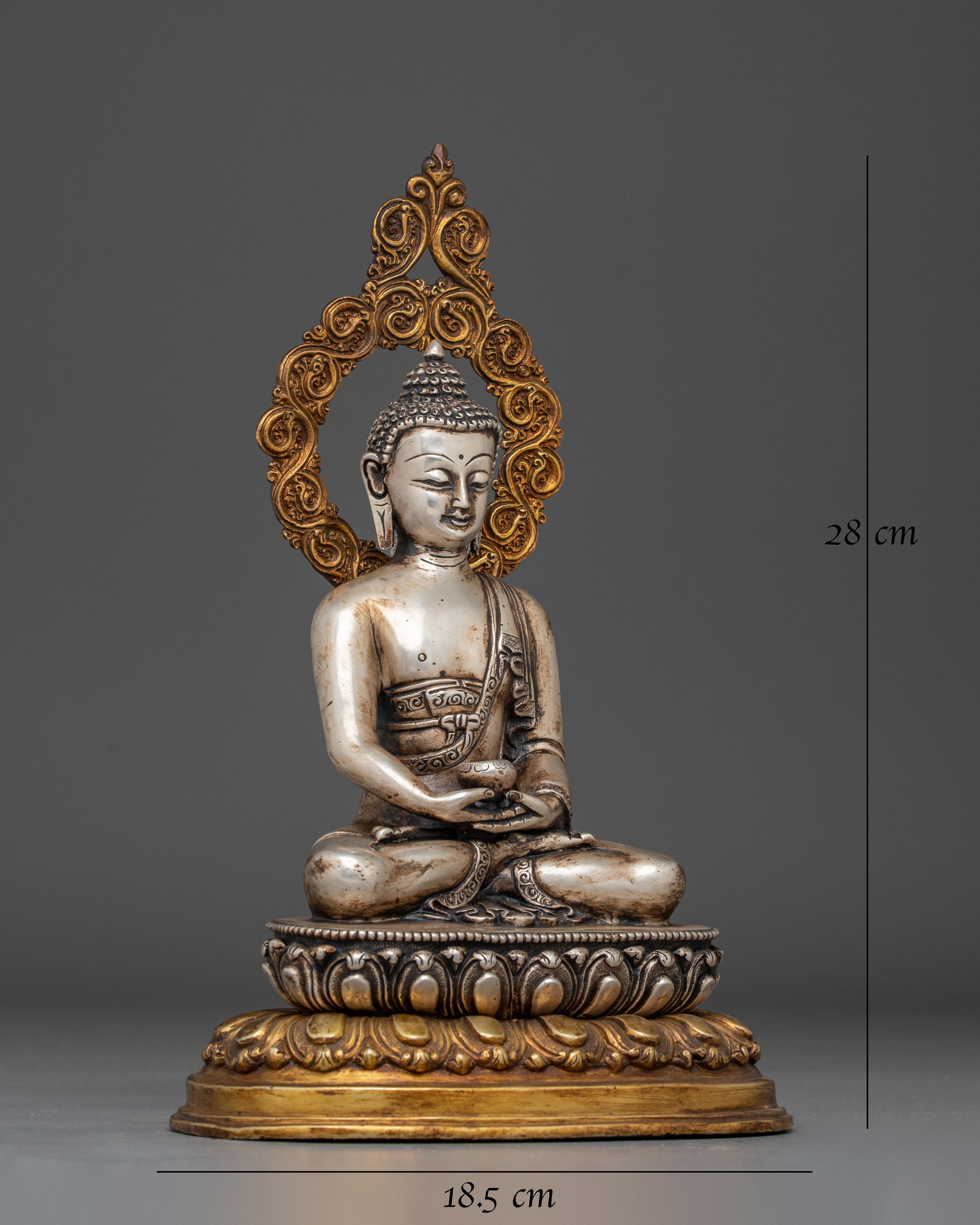 Amitabha Buddha Statue in Silver Plated
