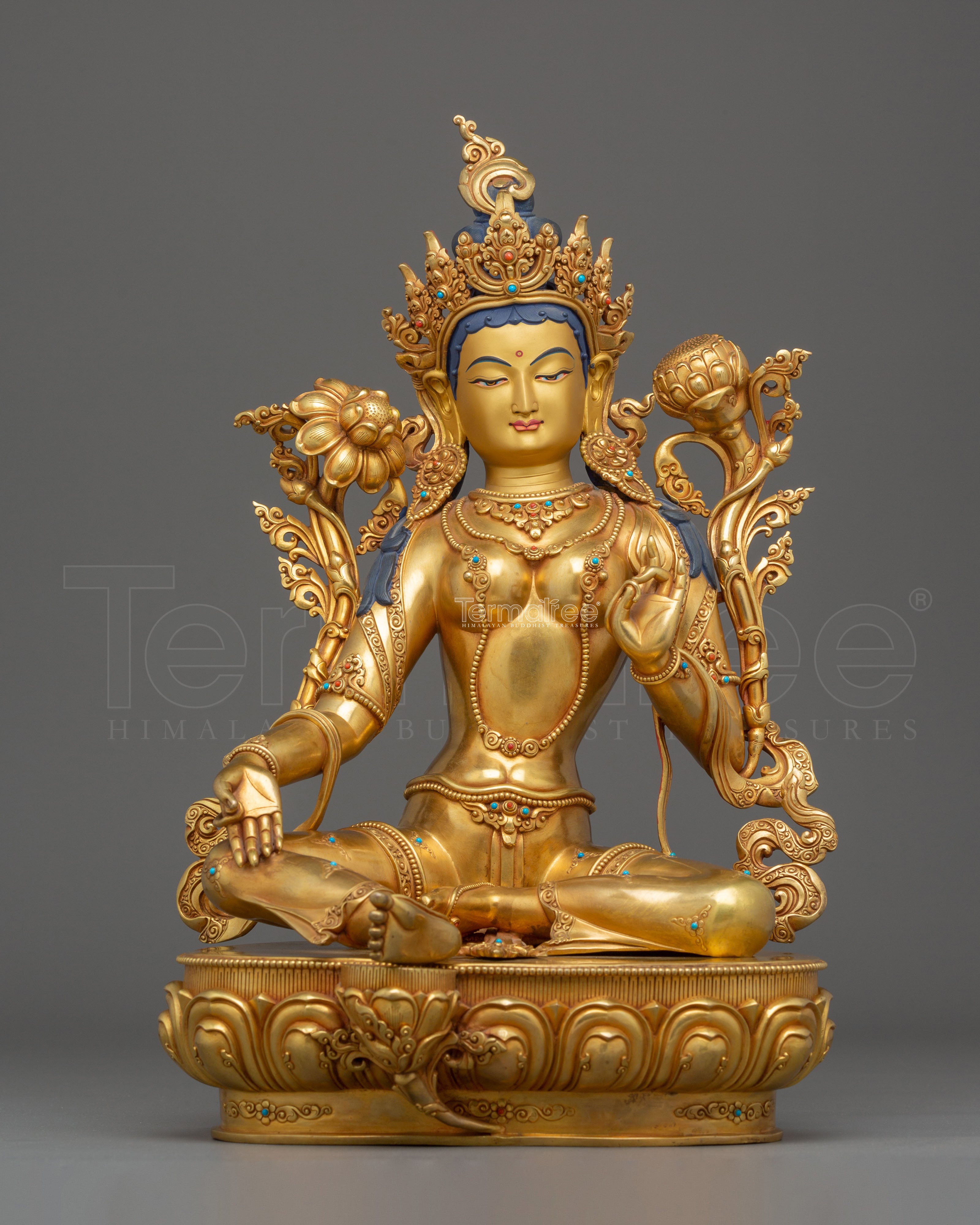 Golden Green Tara Statue | Mother of Liberation