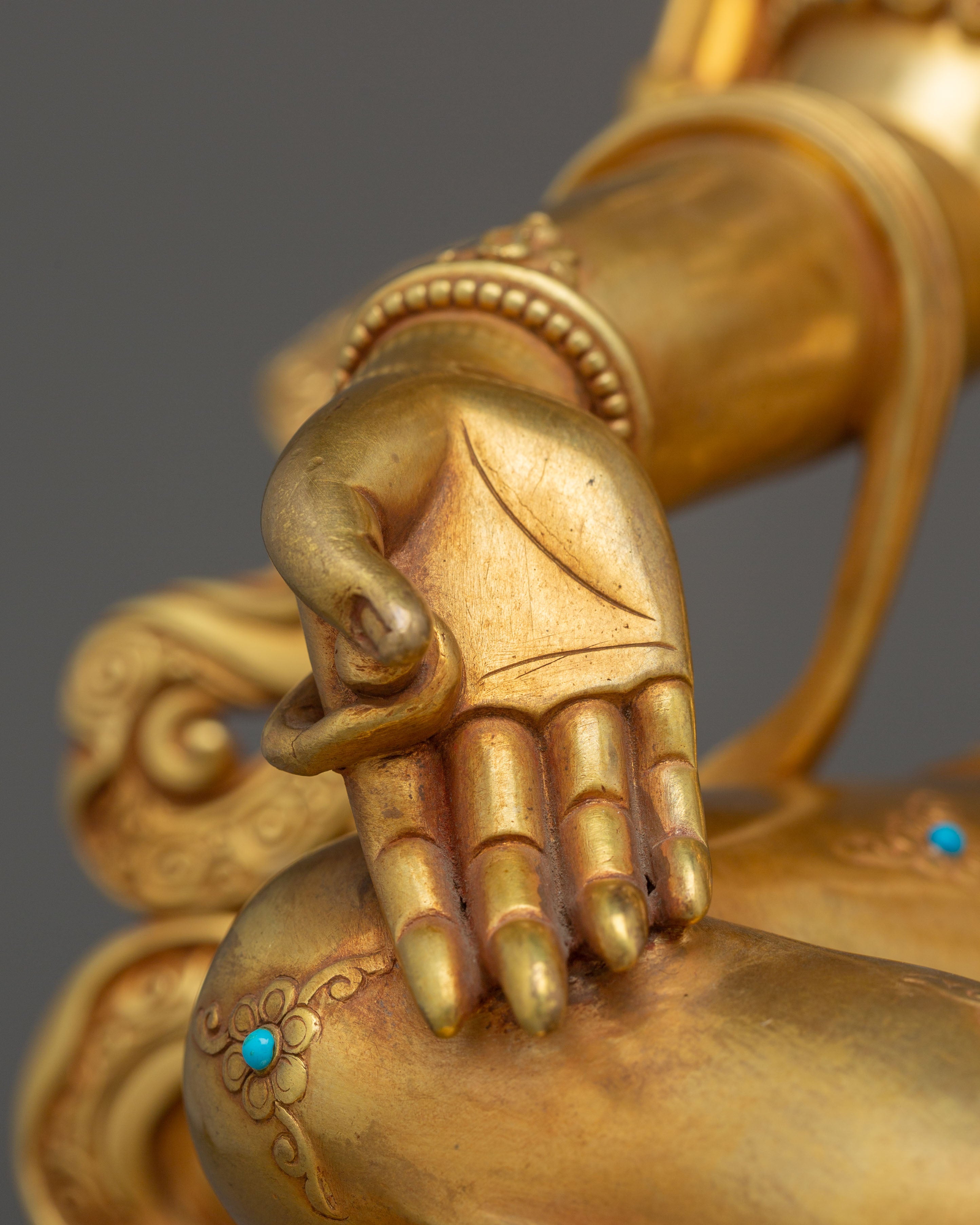 Golden Green Tara Statue | Mother of Liberation