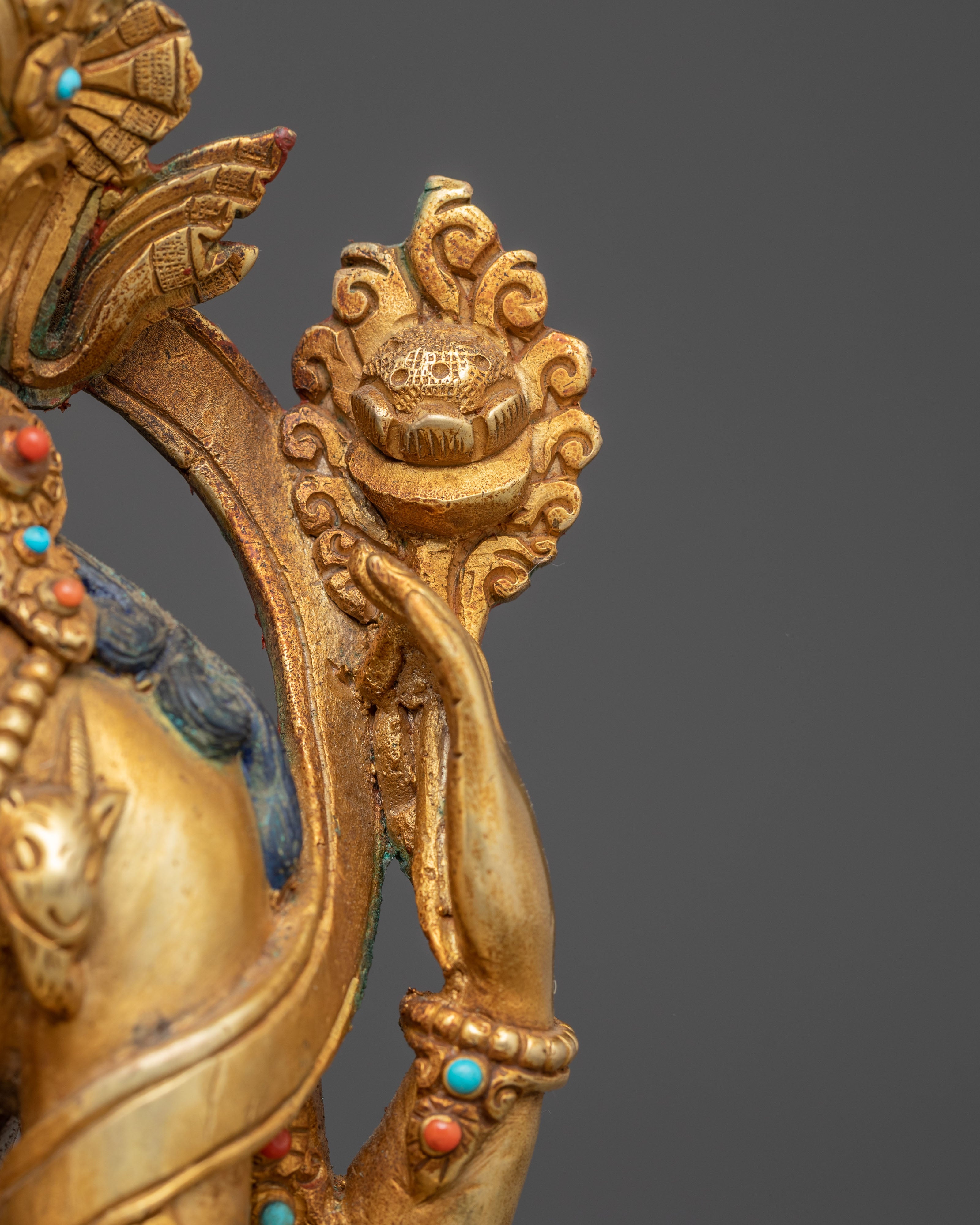 Statue of Chenrezig with Radiant Halo | Bodhisattva of Compassion