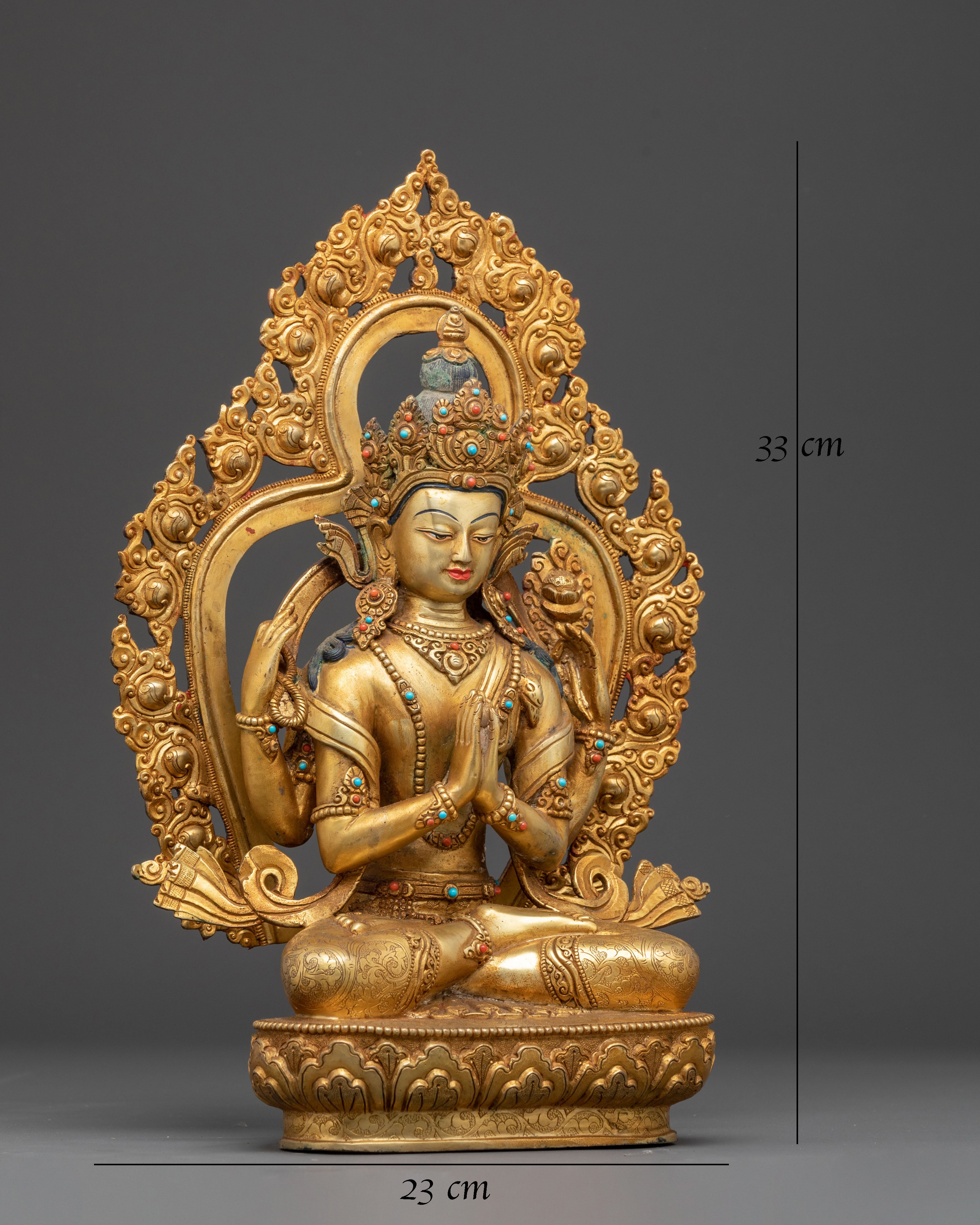 Statue of Chenrezig with Radiant Halo