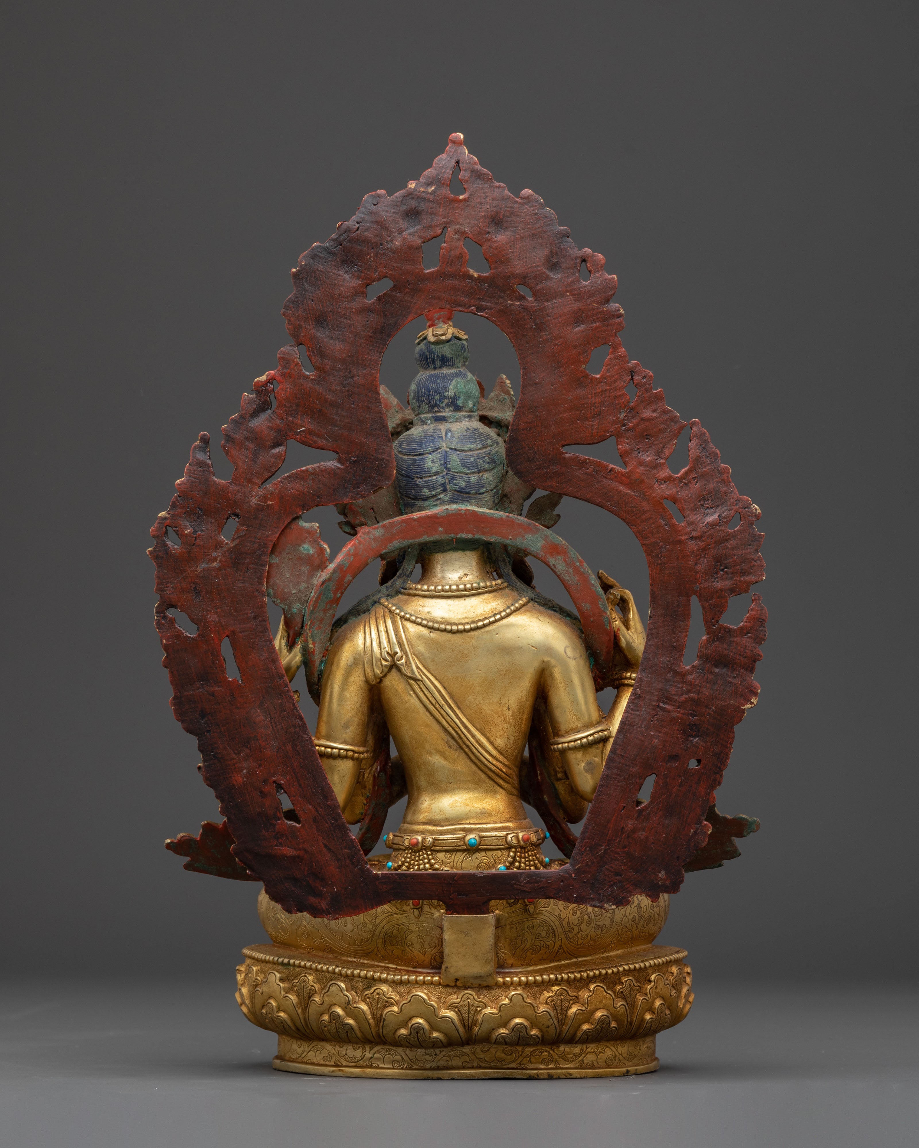 Statue of Chenrezig with Radiant Halo | Bodhisattva of Compassion