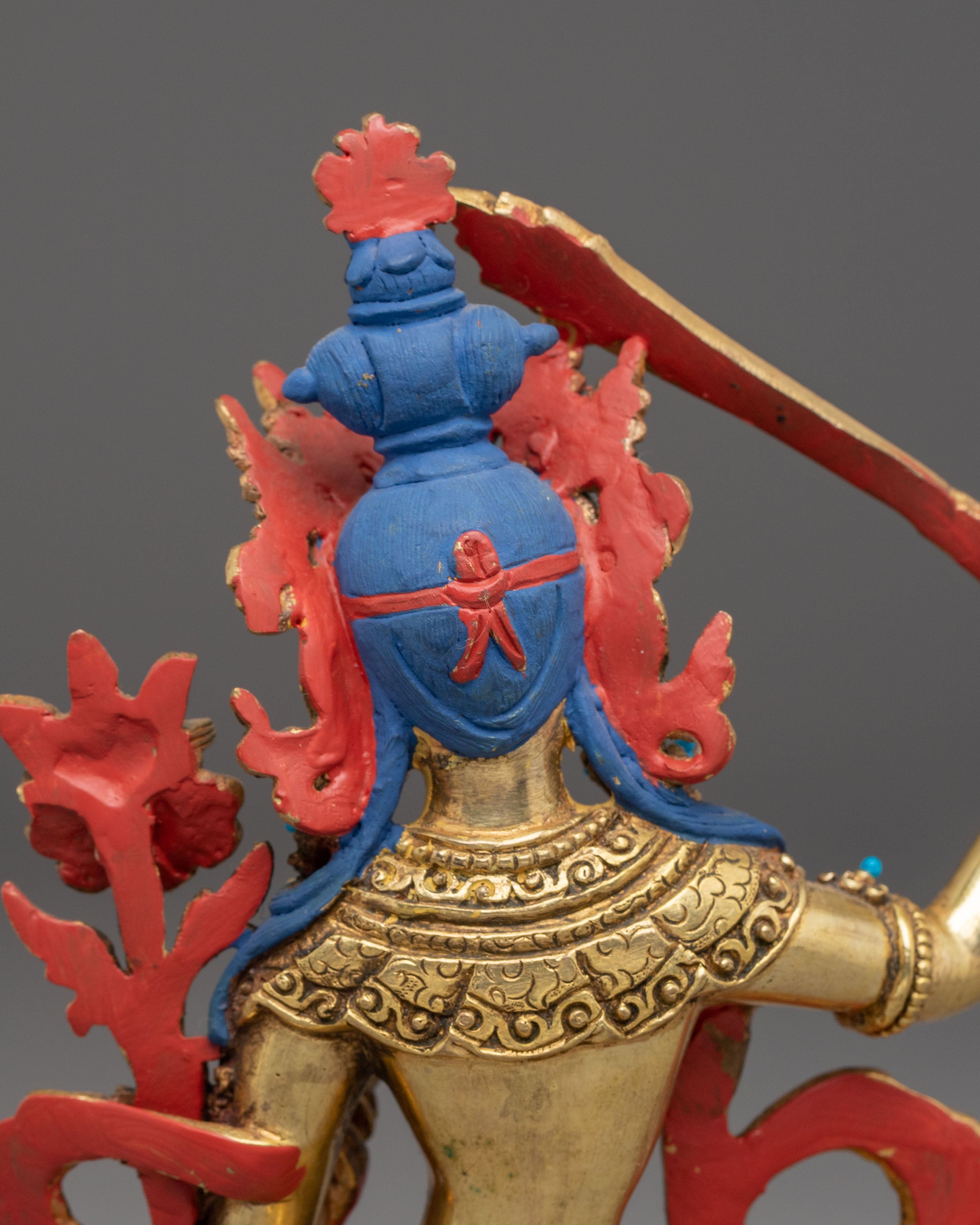 Manjushri Statue, Guardian of Knowledge: Handcrafted Nepali Art