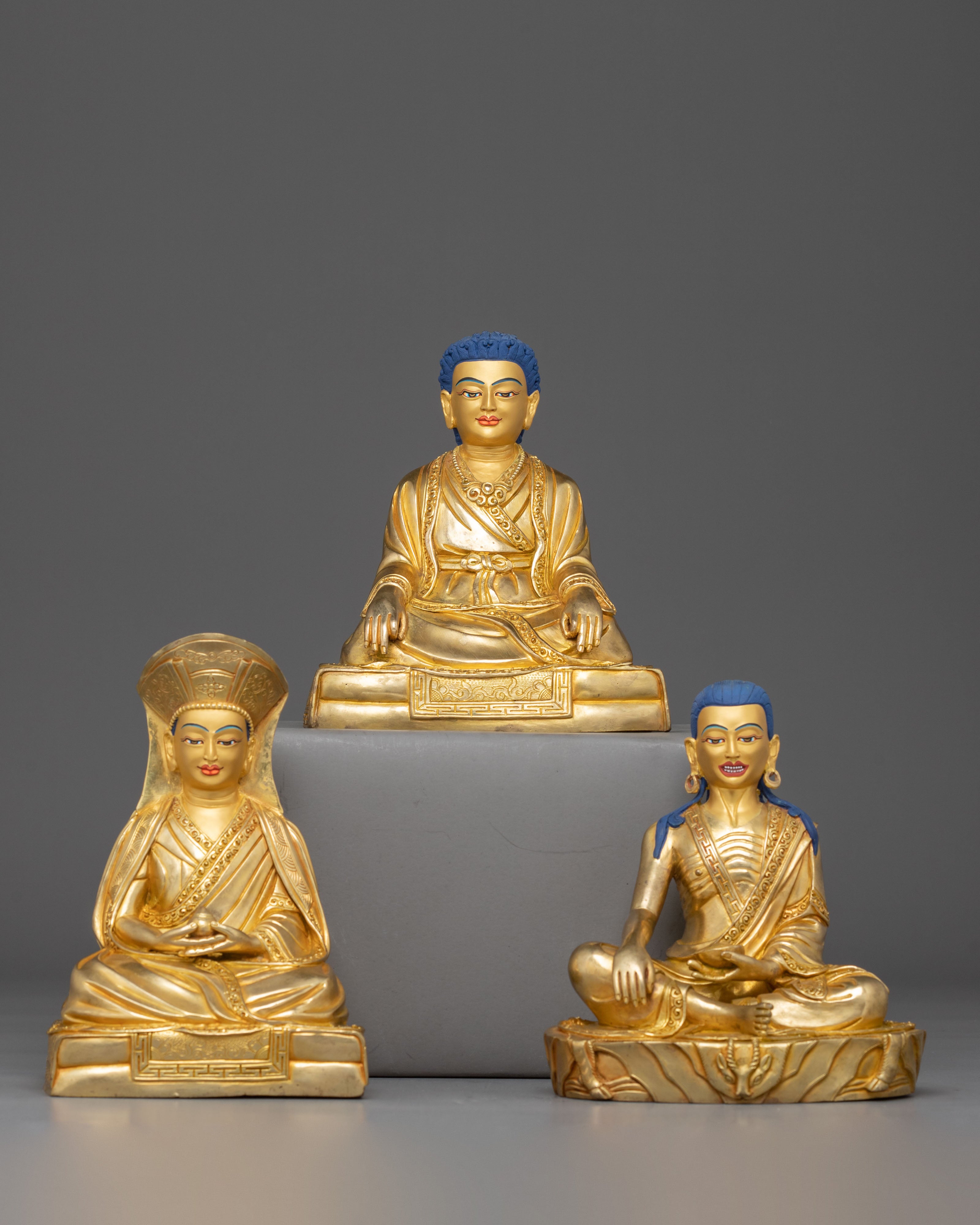 Statue of Buddhist Masters | Marpha, Milarepa & Gampopa Statue Set