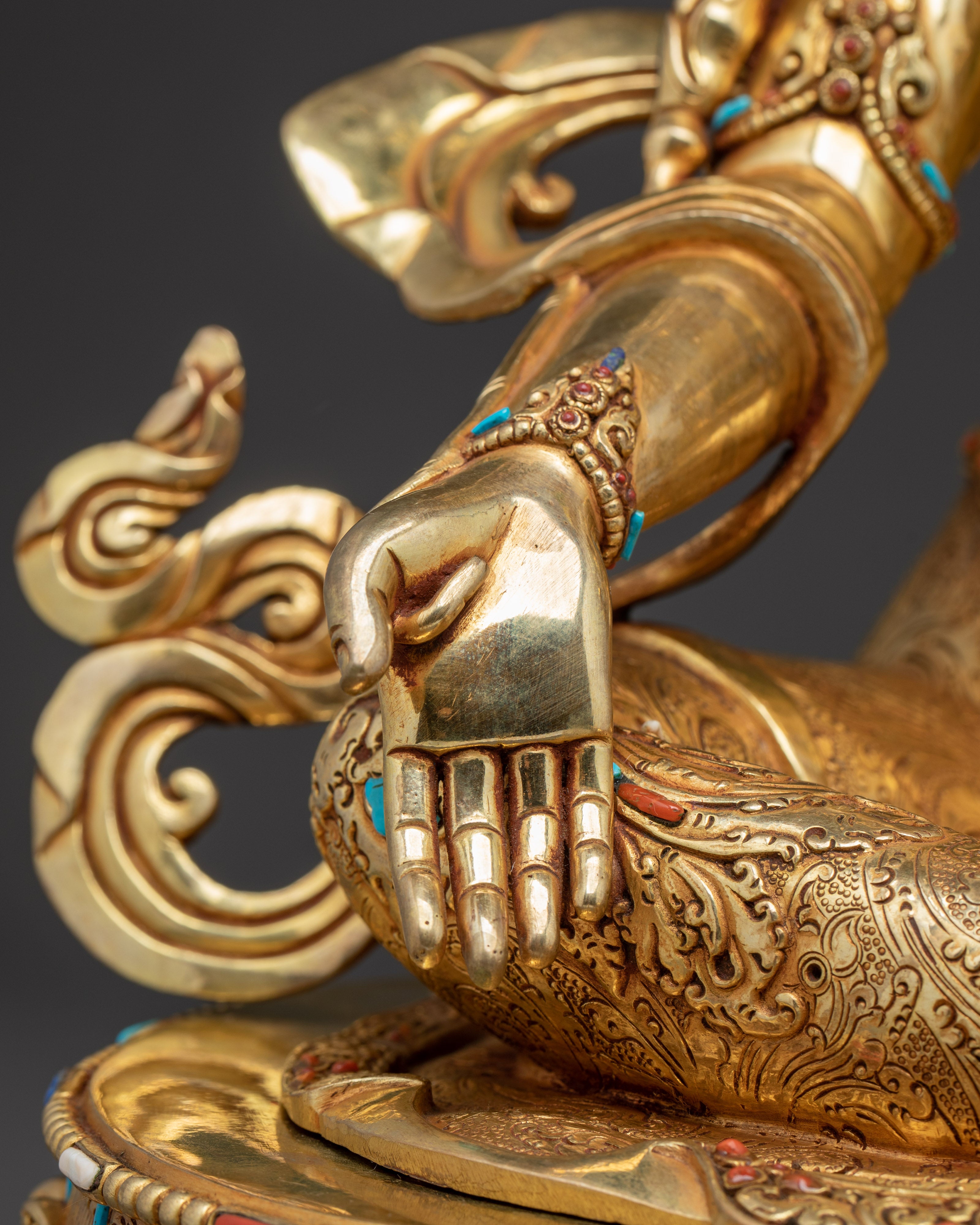 Enlightened Green Tara Art: Himalayan Nepali Statue