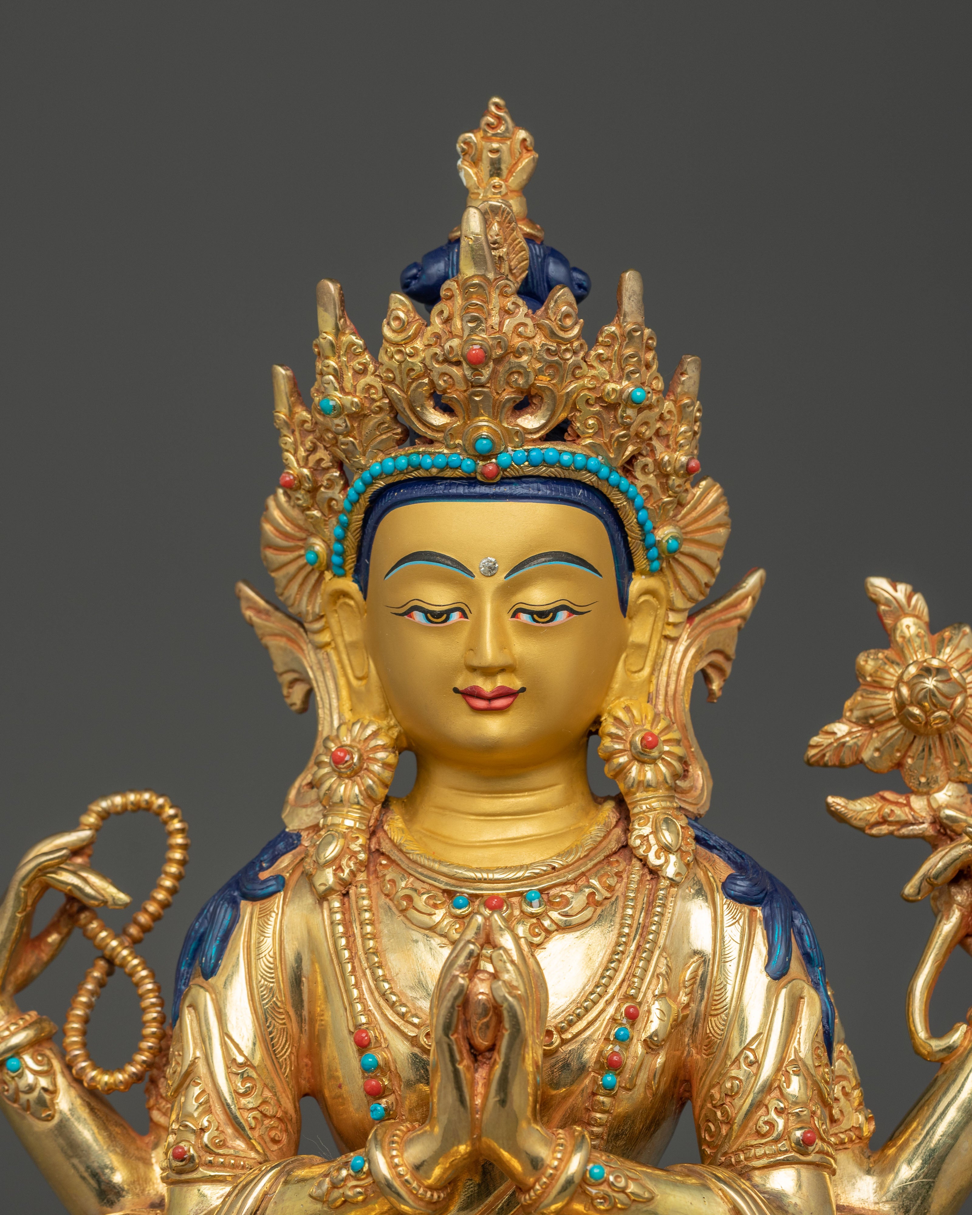 Sacred Chenrezig Statue: Tibetan Icon for Blessings