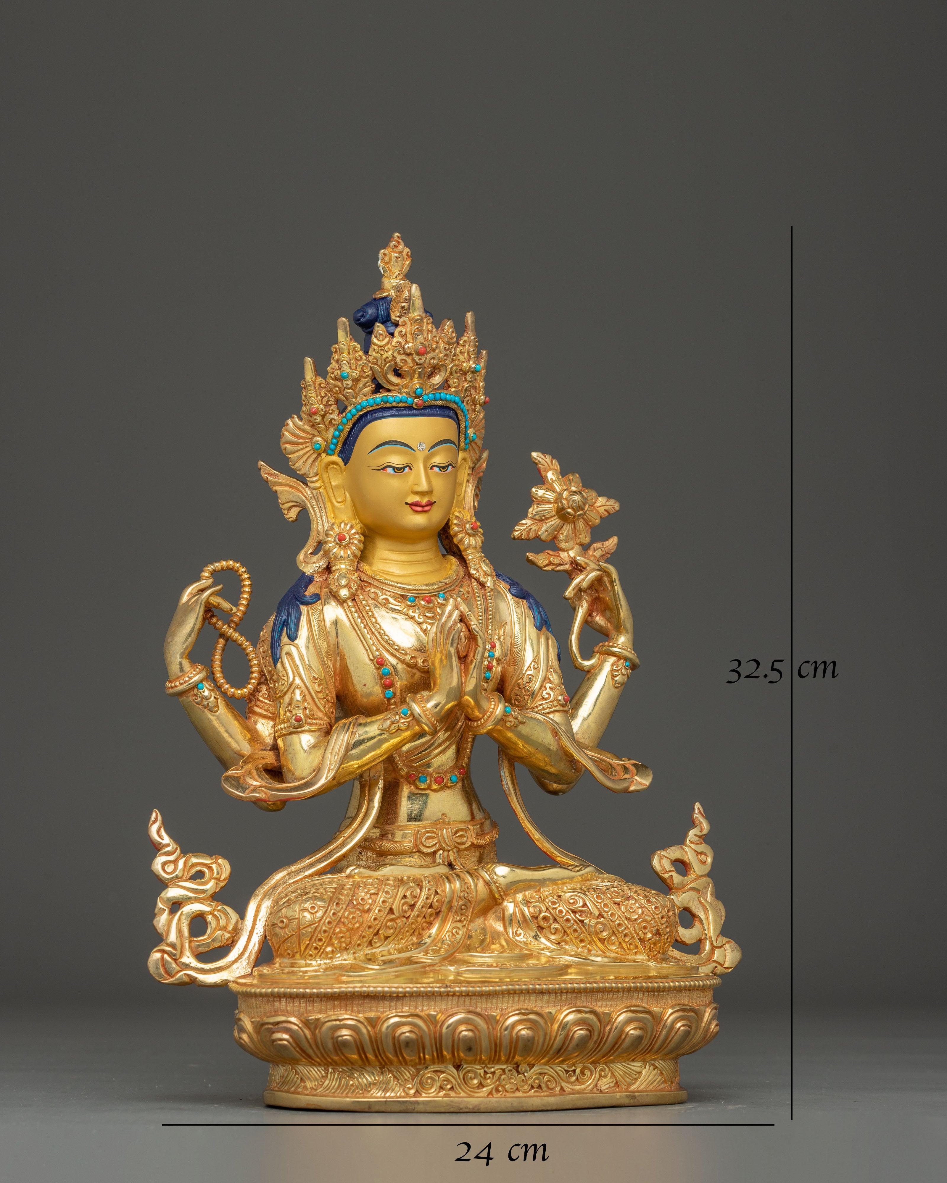 Sacred Chenrezig Statue: Tibetan Icon for Blessings