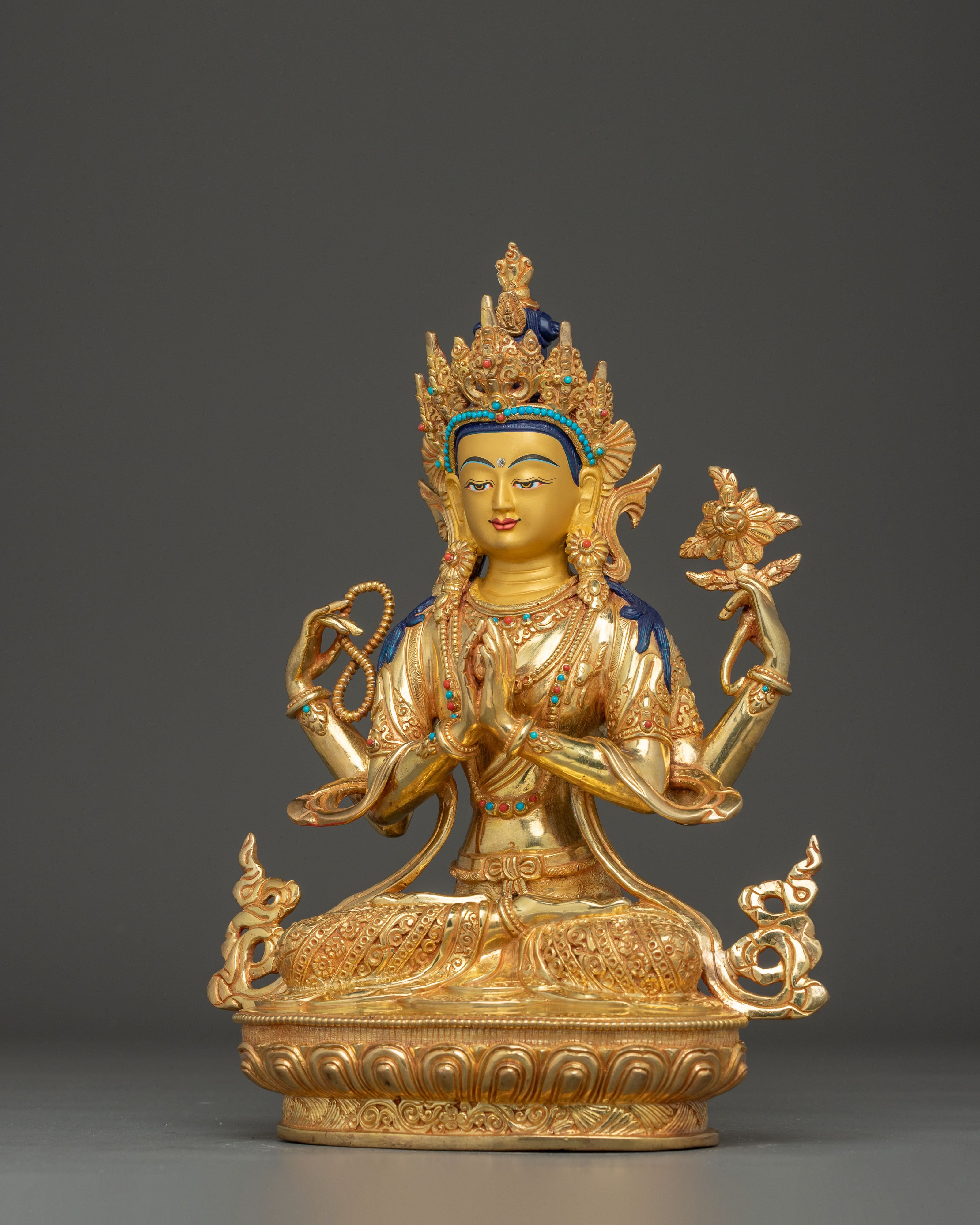 Sacred Chenrezig Statue: Tibetan Icon for Blessings