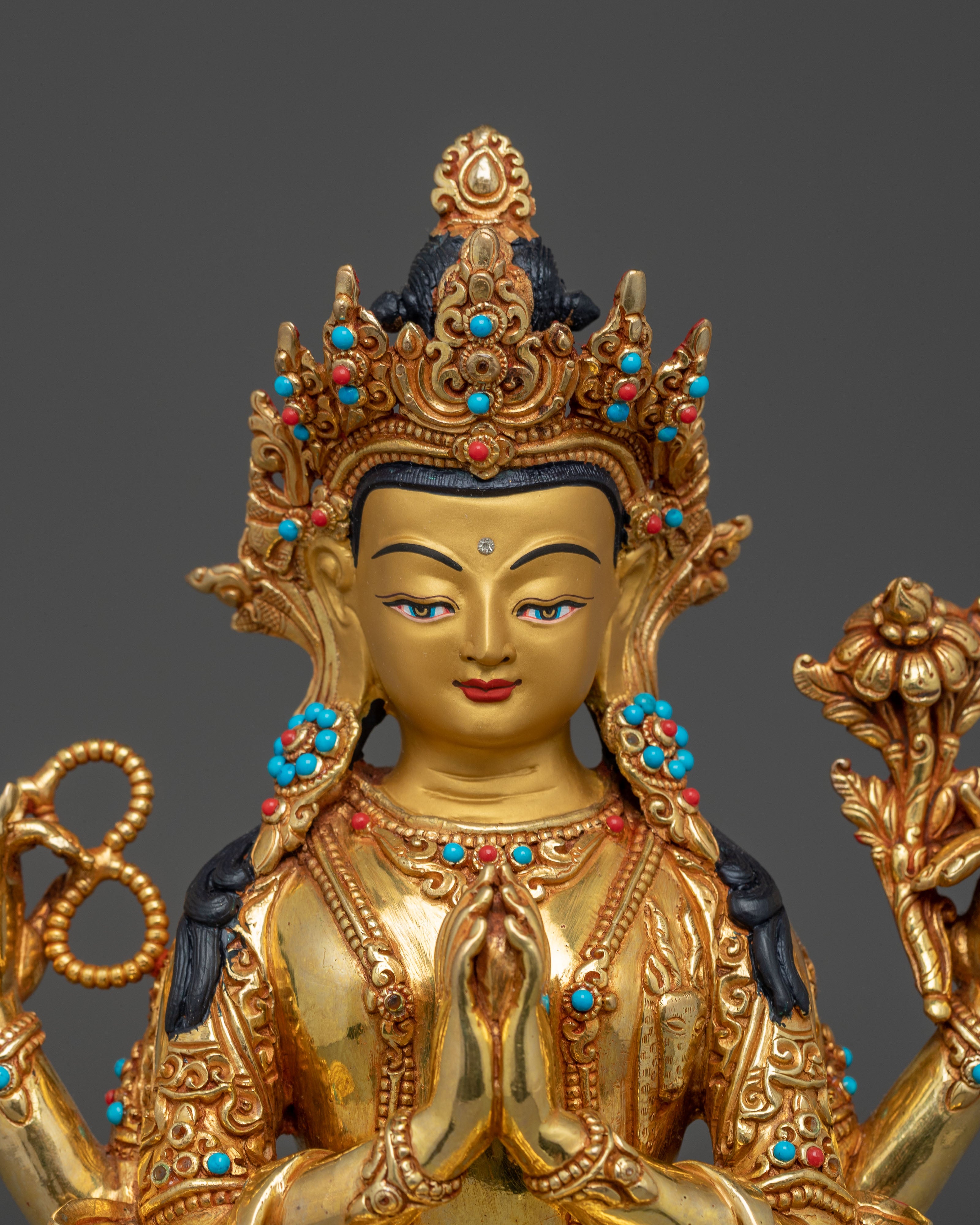 Handcrafted Chenrezig Statue: The Compassionate Bodhisattva