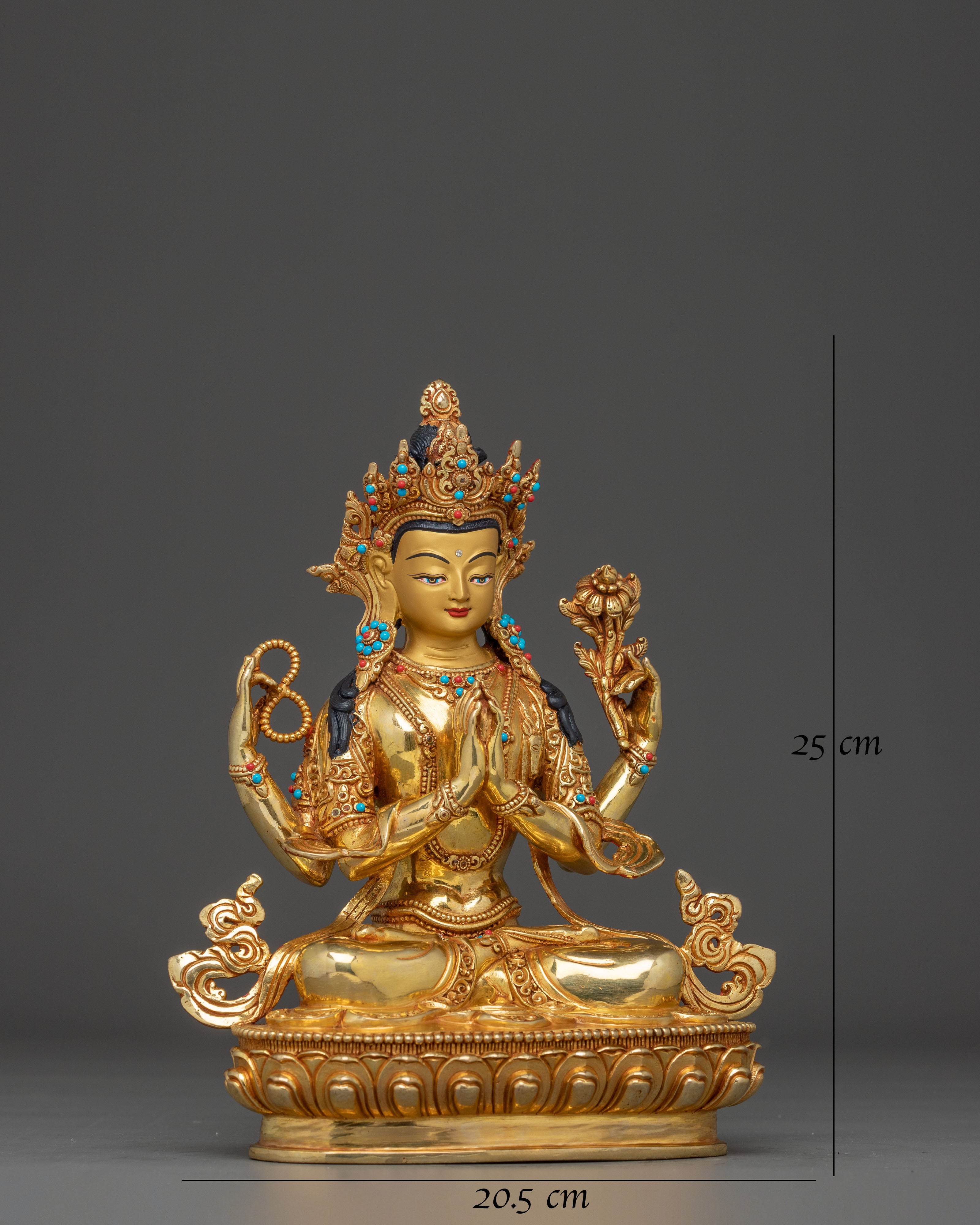 Handcrafted Chenrezig Statue: The Compassionate Bodhisattva