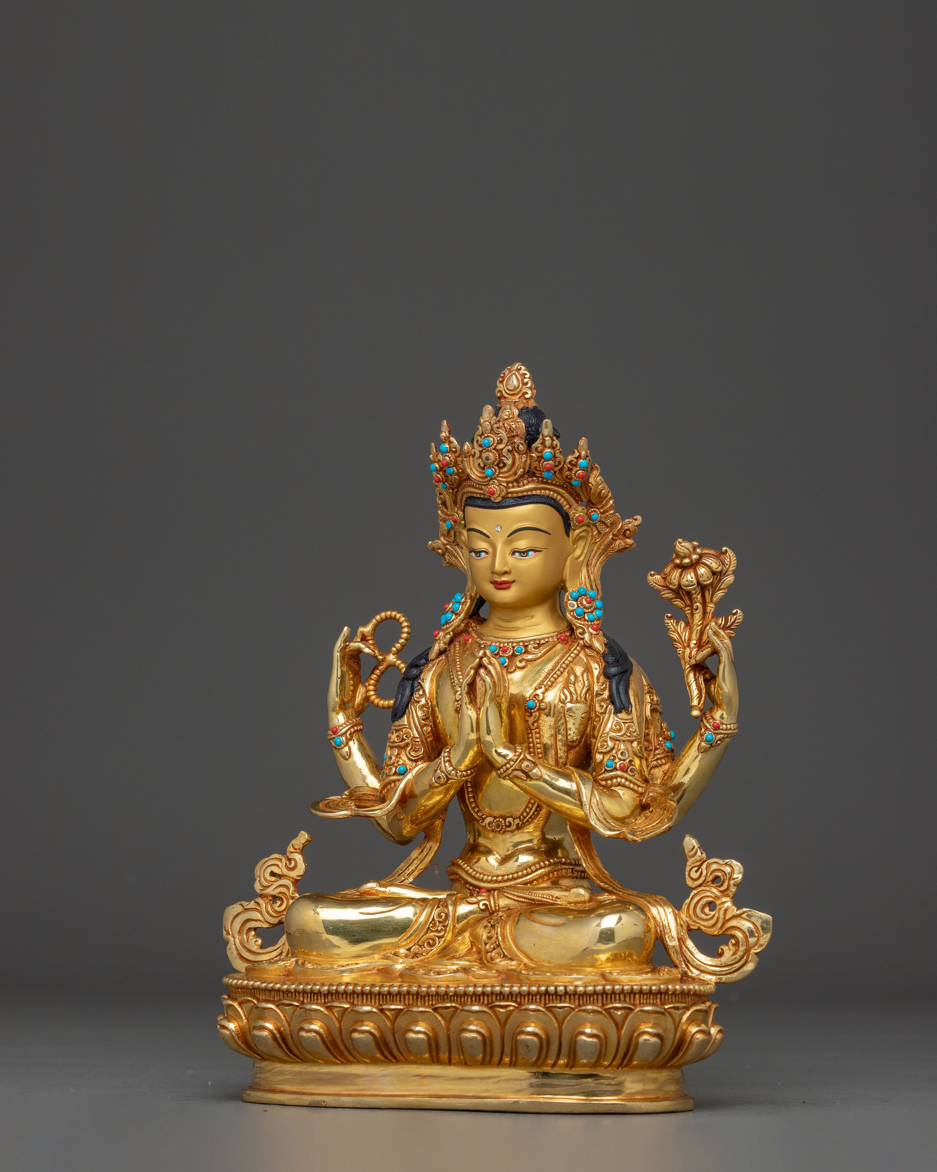 Handcrafted Chenrezig Statue: The Compassionate Bodhisattva