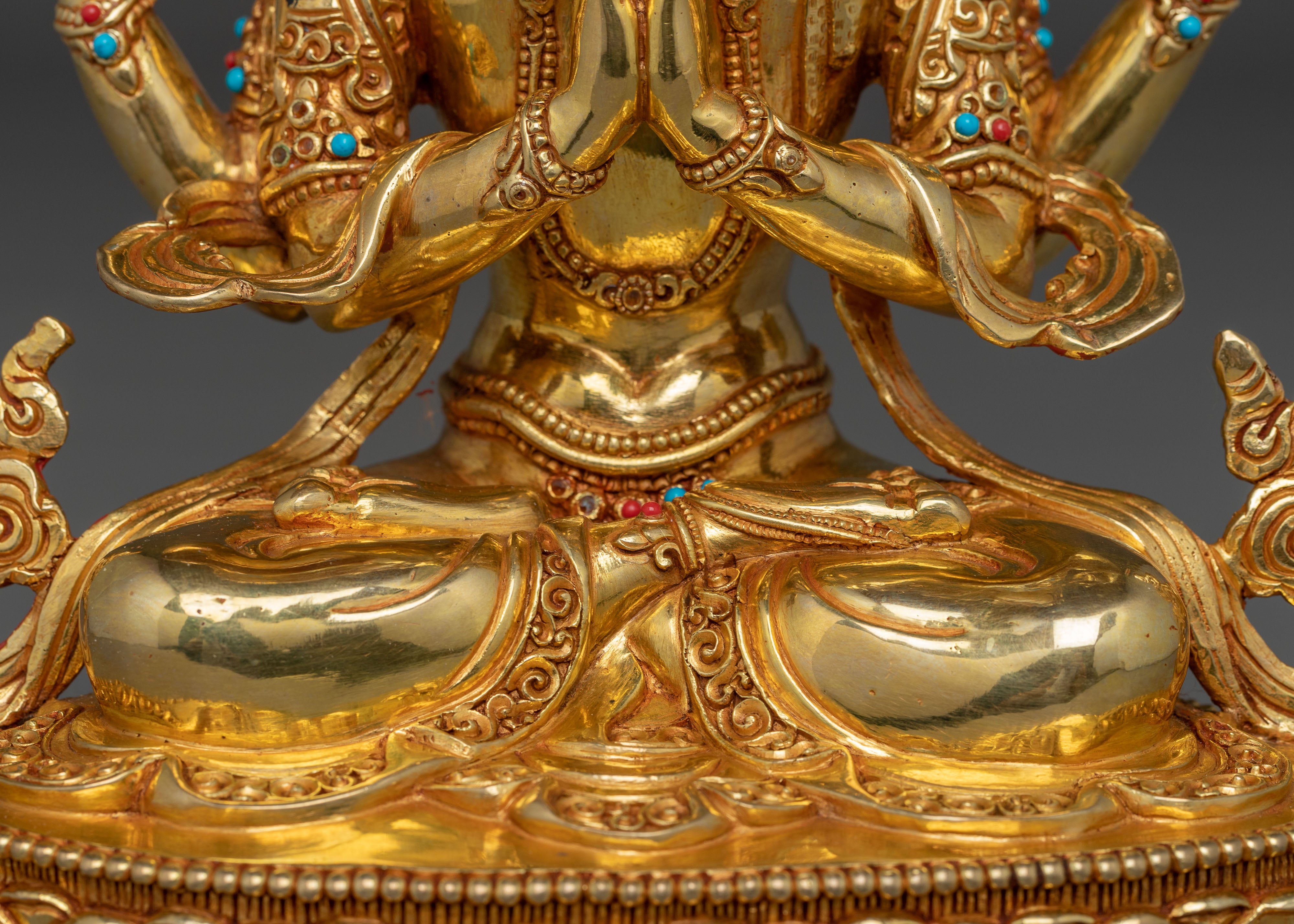 Handcrafted Chenrezig Statue: The Compassionate Bodhisattva