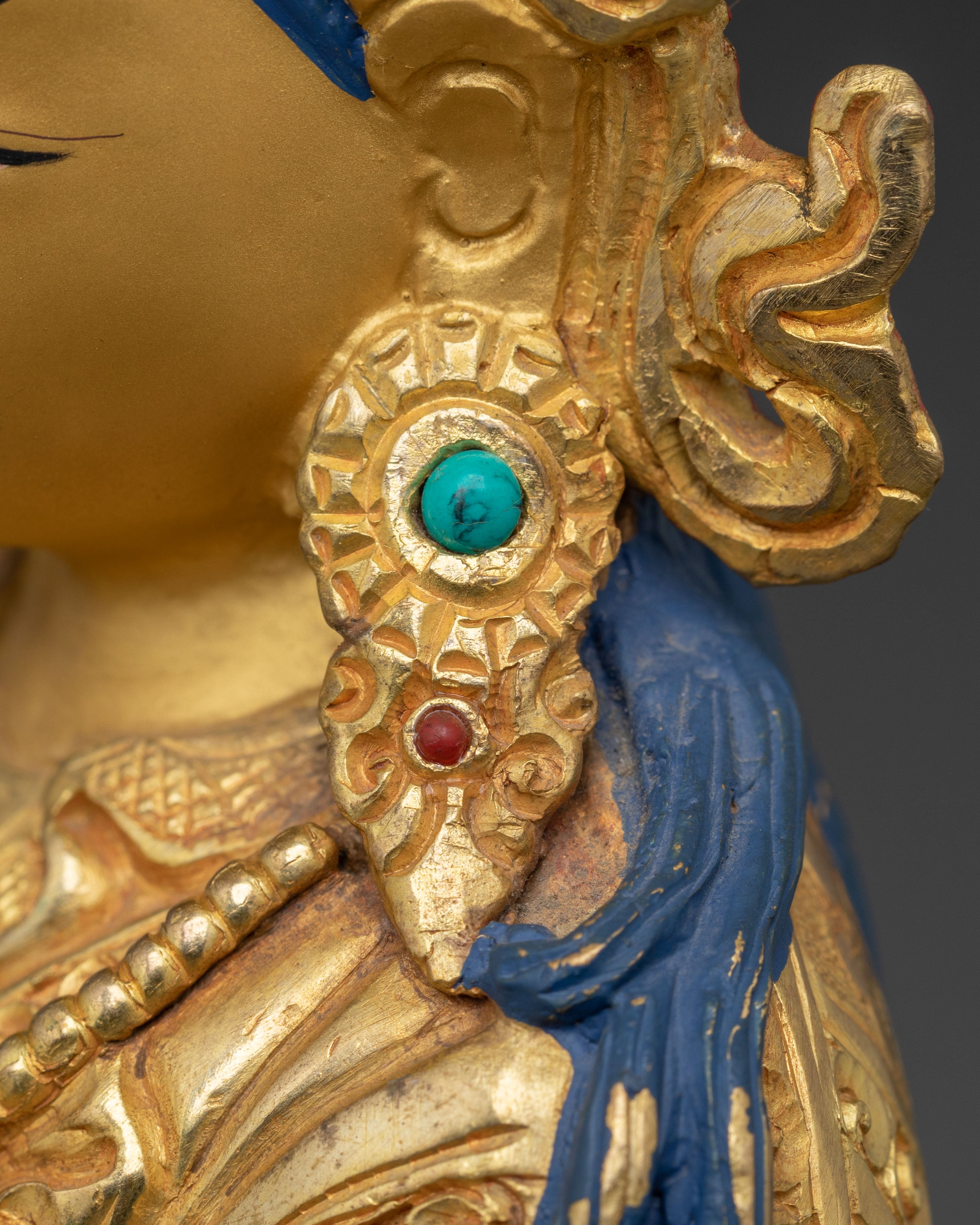 Golden Statue of Guru Tsyoke Dorje | Peaceful Form of Padmasambhava