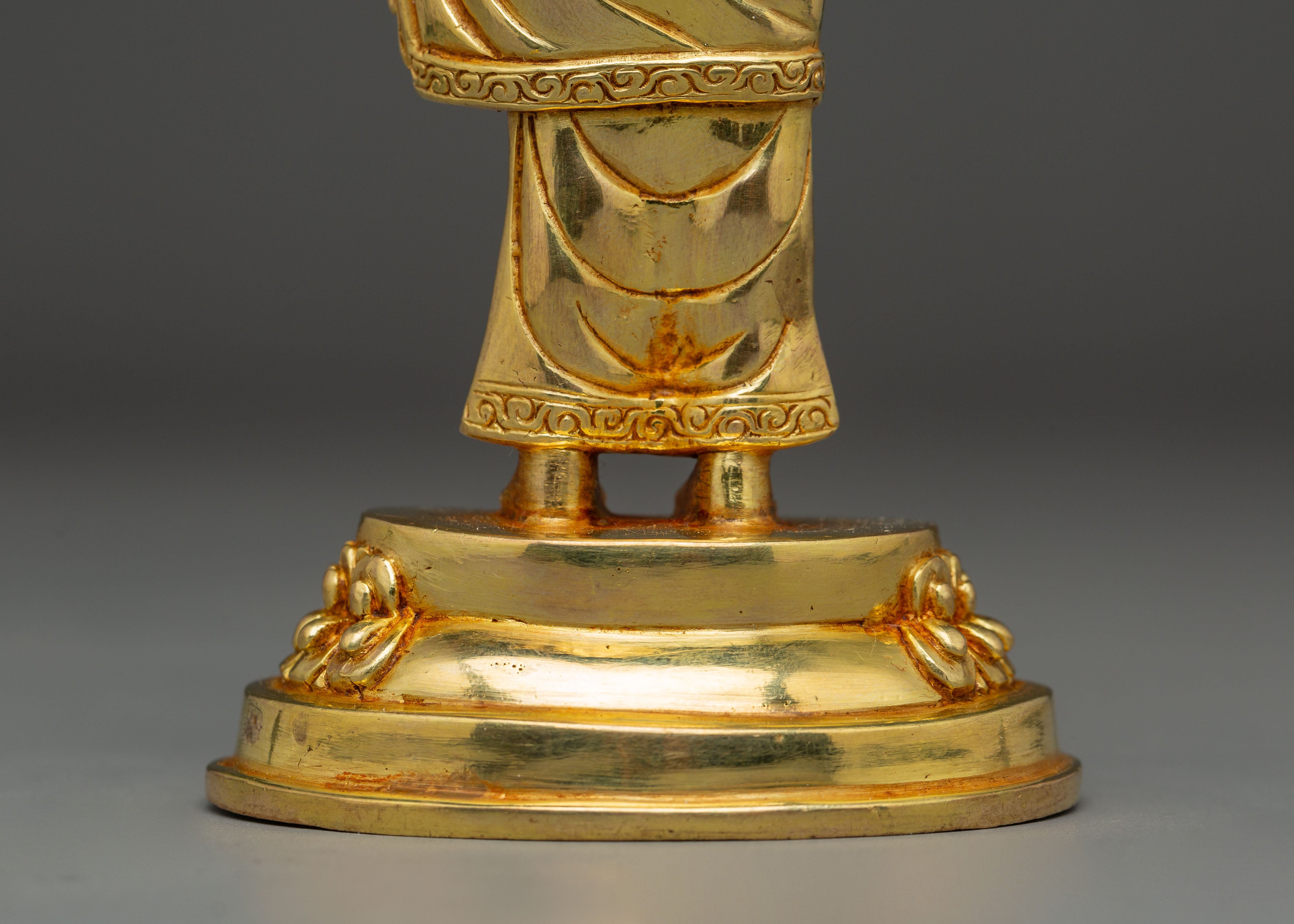 Gautama Buddha 24K Gold Gilded Statue – Nepalese Copper Artwork