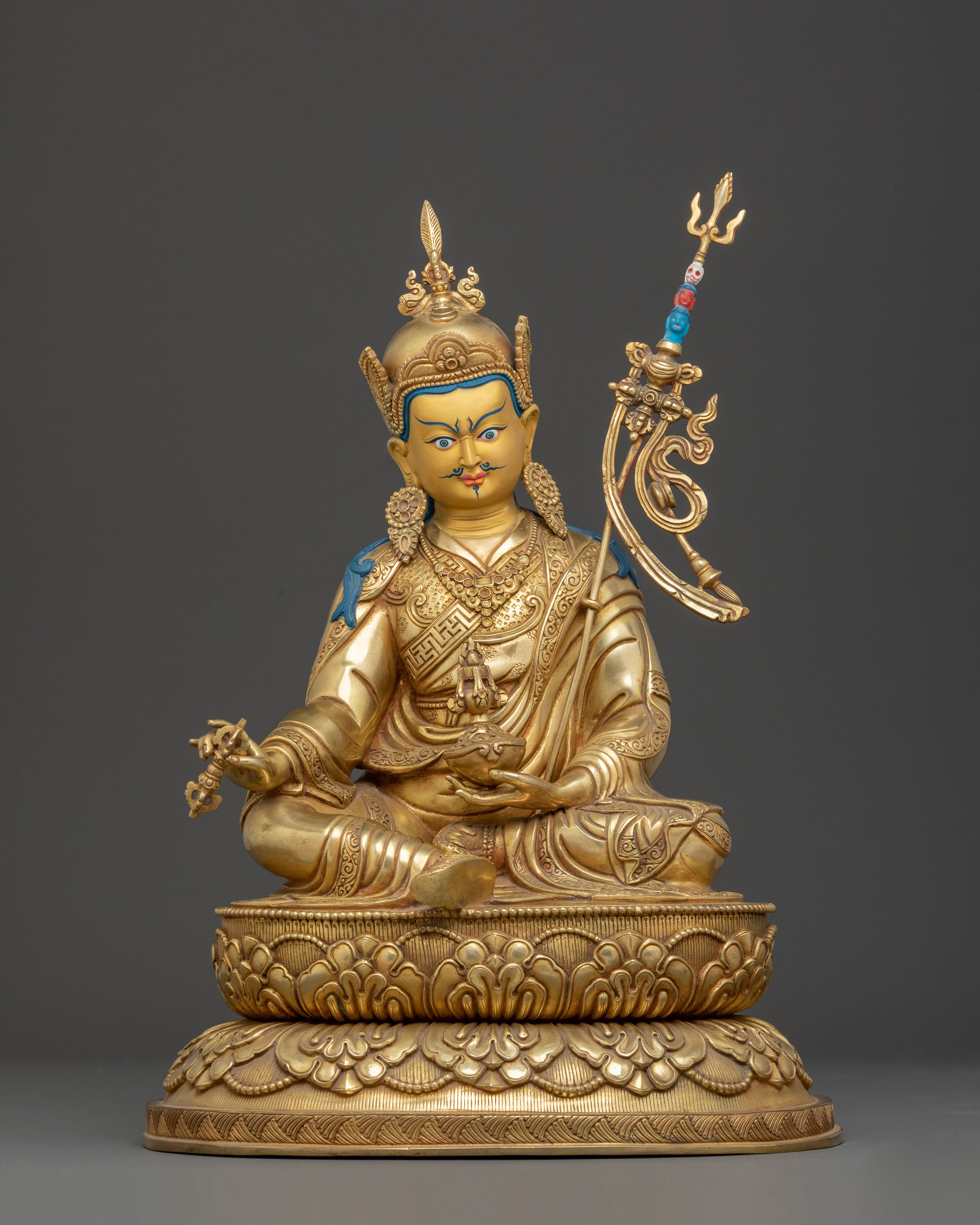 Padmasambhava Handmade Golden Statue | Guru Rinpoche Sculpture