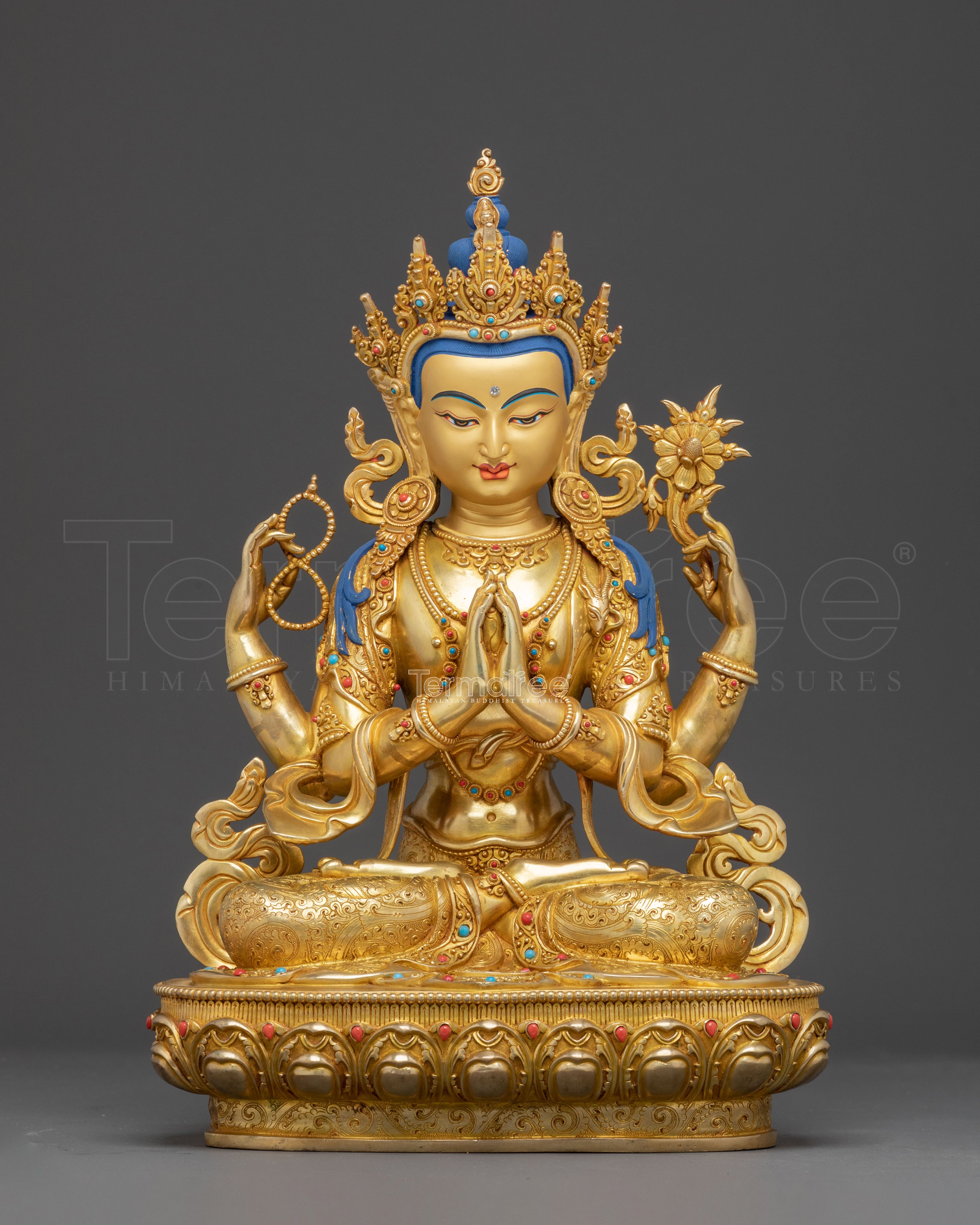Golden Statue of Bodhisattva Chenrezig