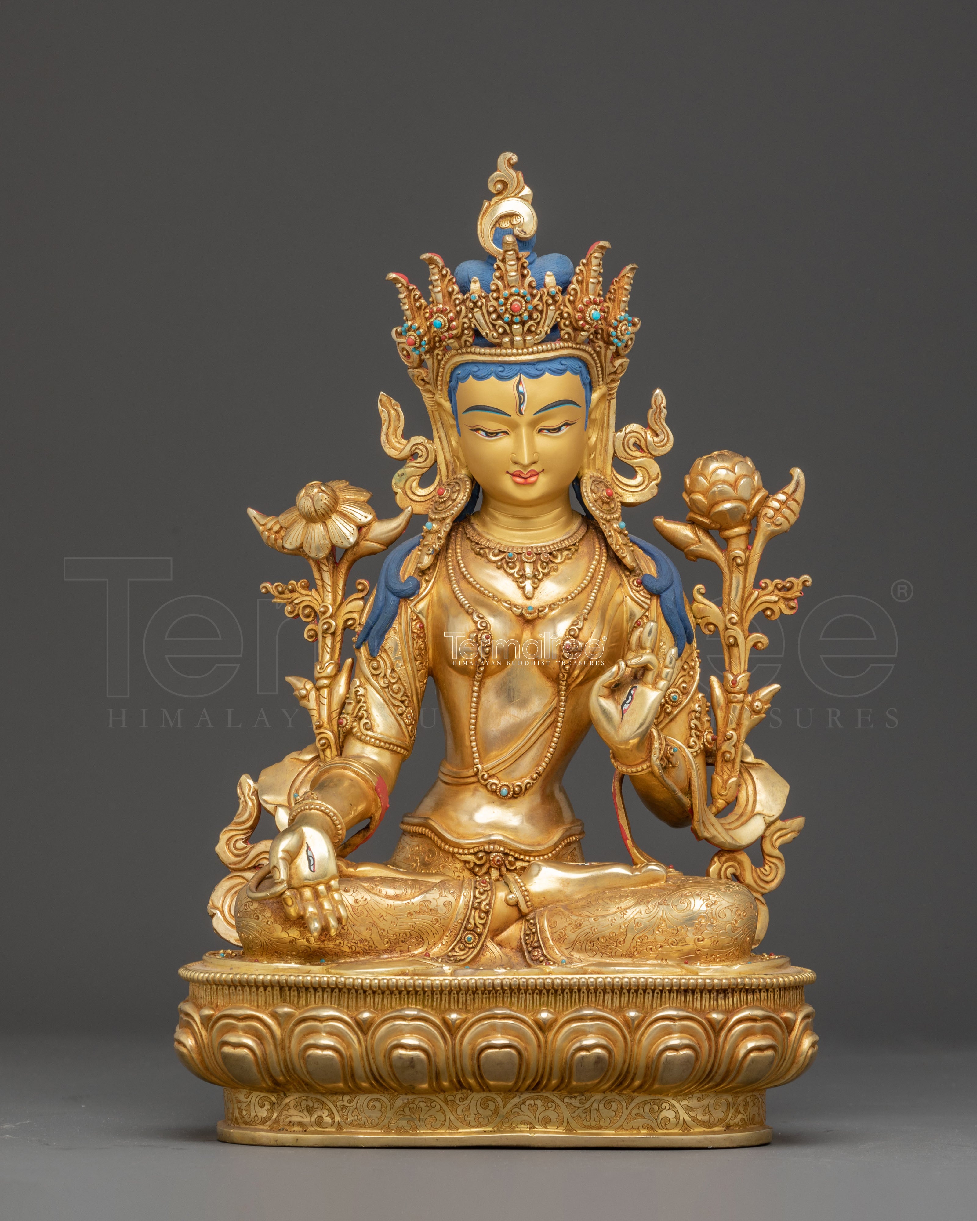Seven-eyed Healing Goddess White Tara Sculpture