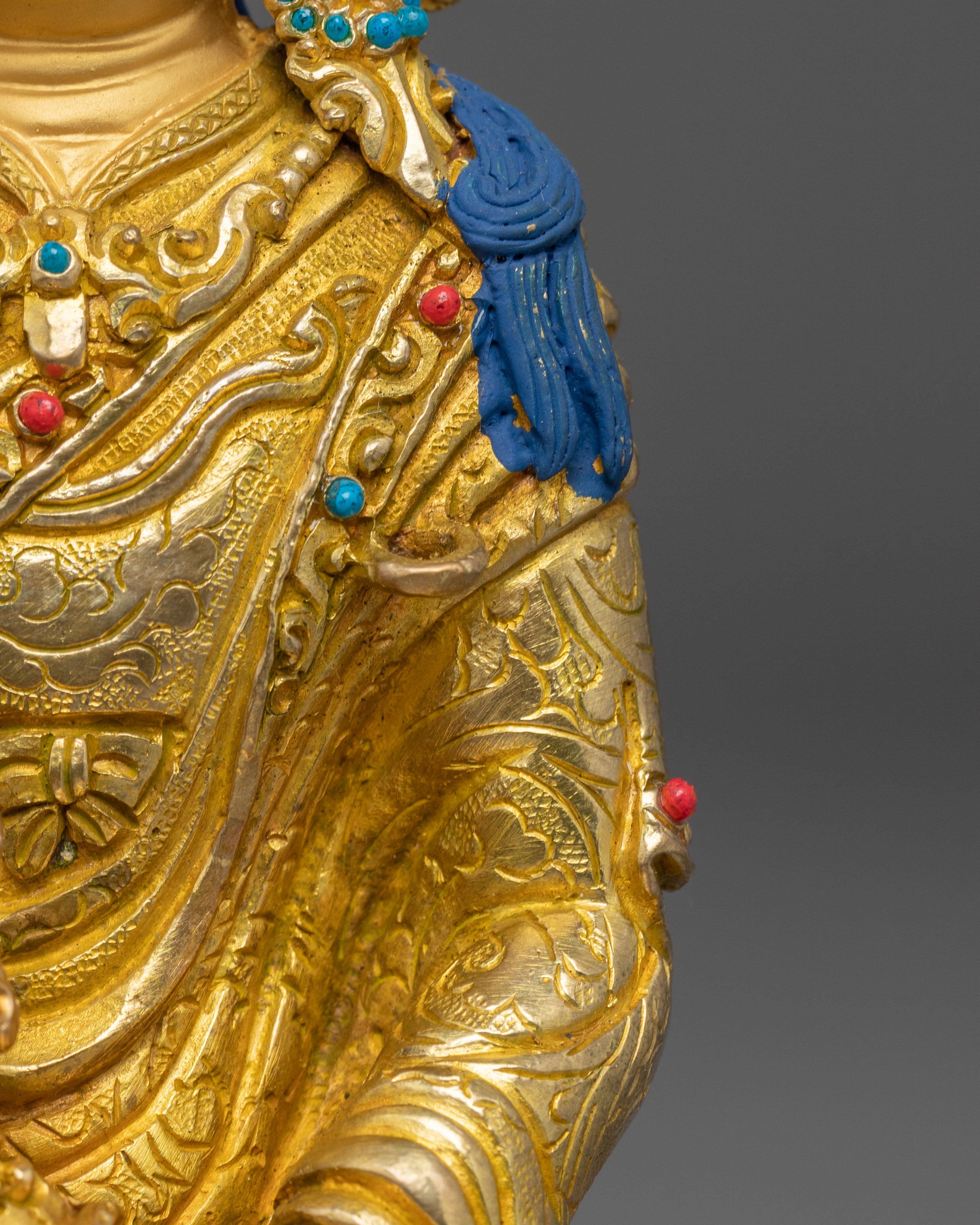 Golden Guru Rinpoche Art for Meditation - A Symbol of Wisdom & Protection