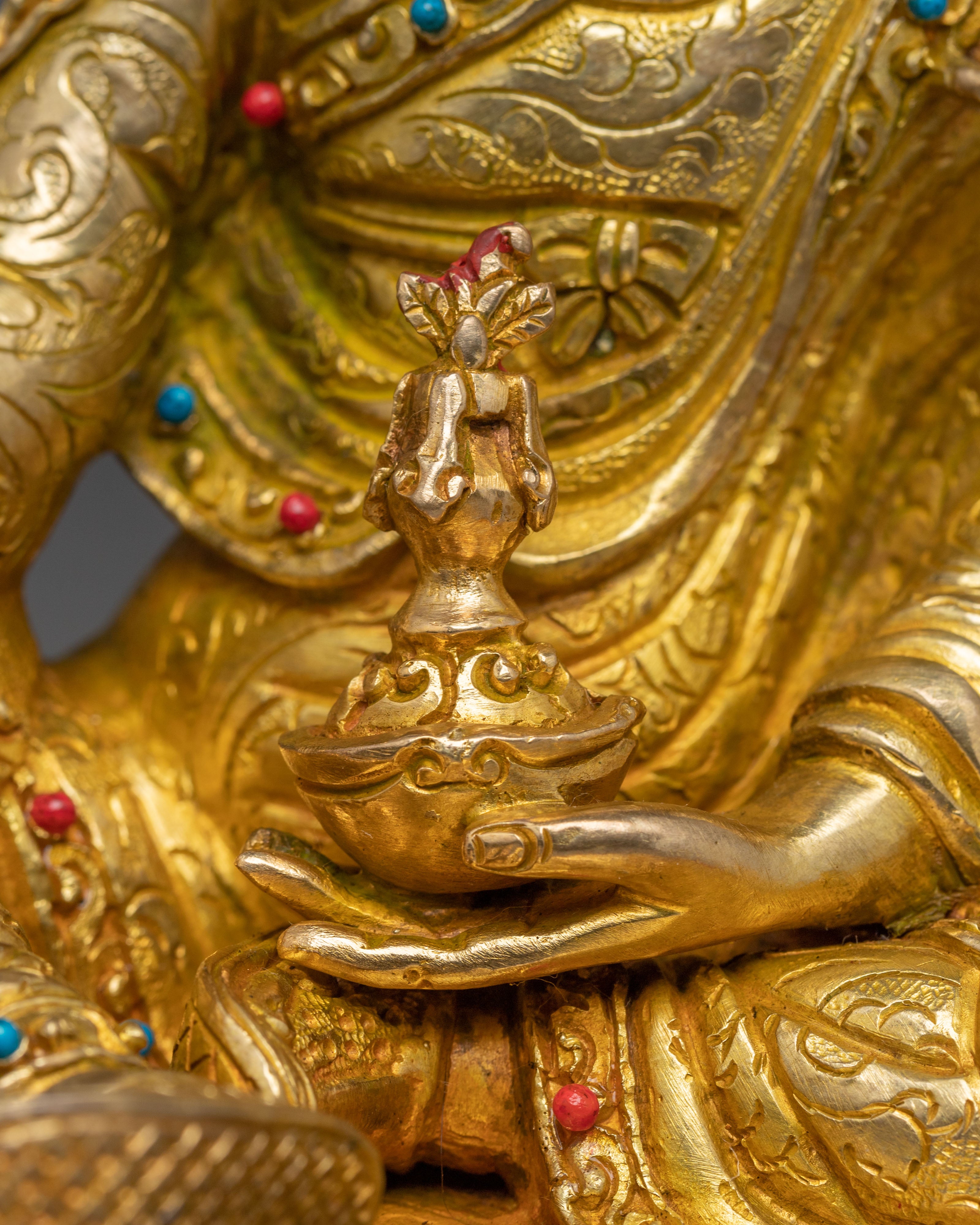 Golden Guru Rinpoche Art for Meditation - A Symbol of Wisdom & Protection