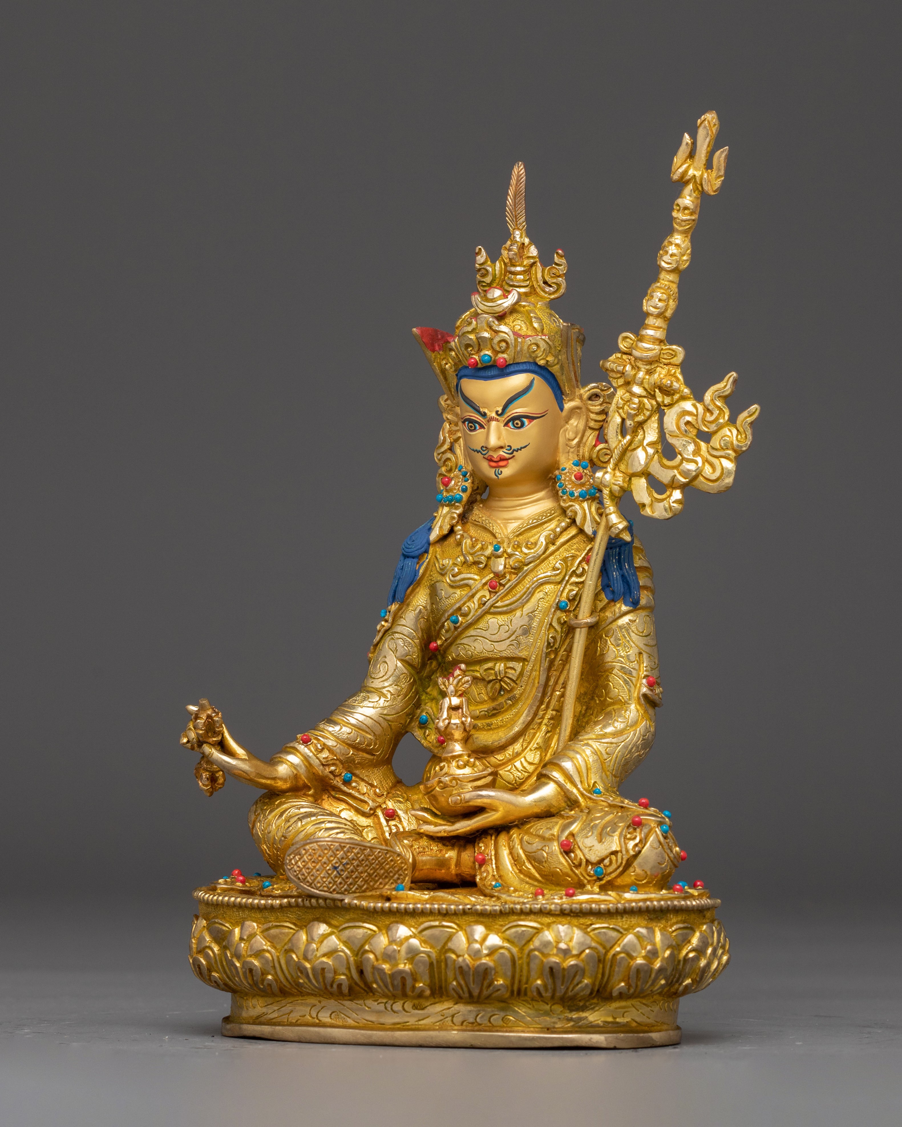 Golden Guru Rinpoche Art for Meditation - A Symbol of Wisdom & Protection
