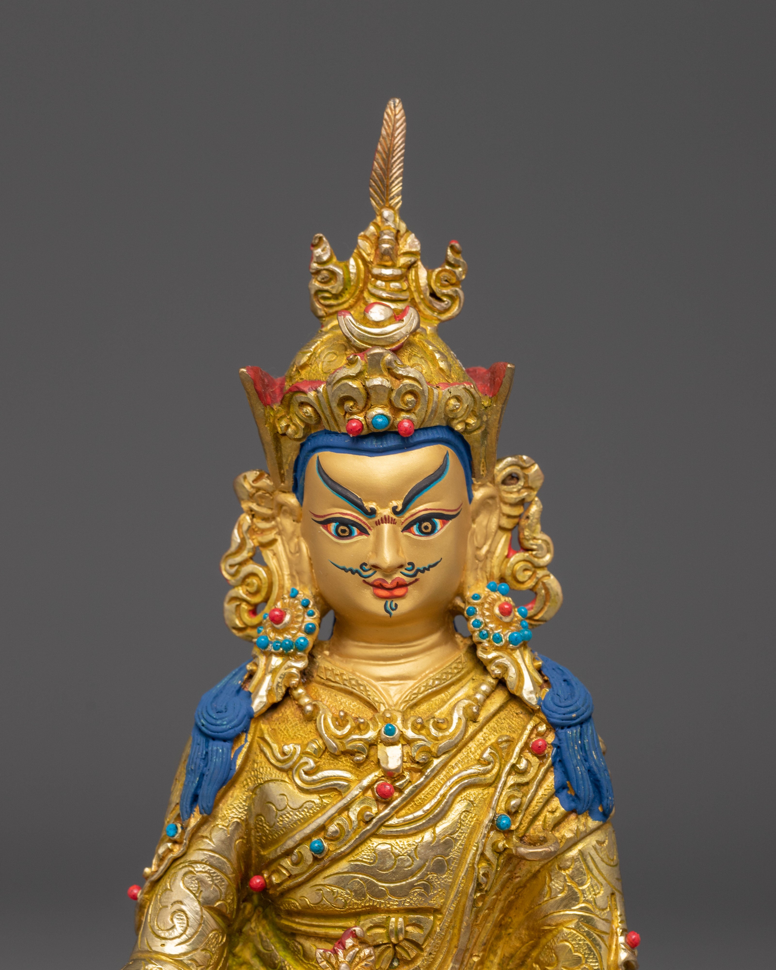Golden Guru Rinpoche Art for Meditation - A Symbol of Wisdom & Protection