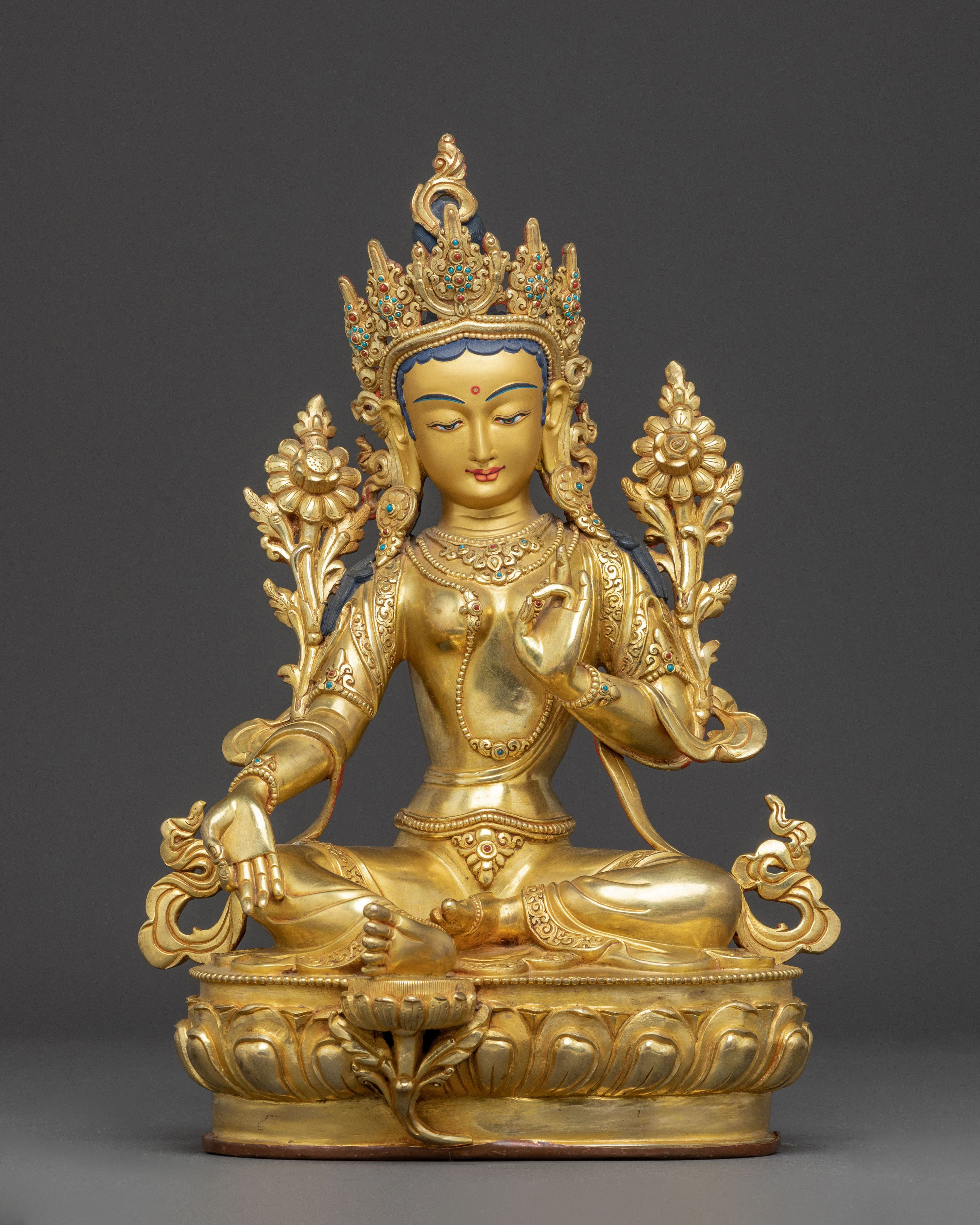 Golden Statue of Mother Green Tara