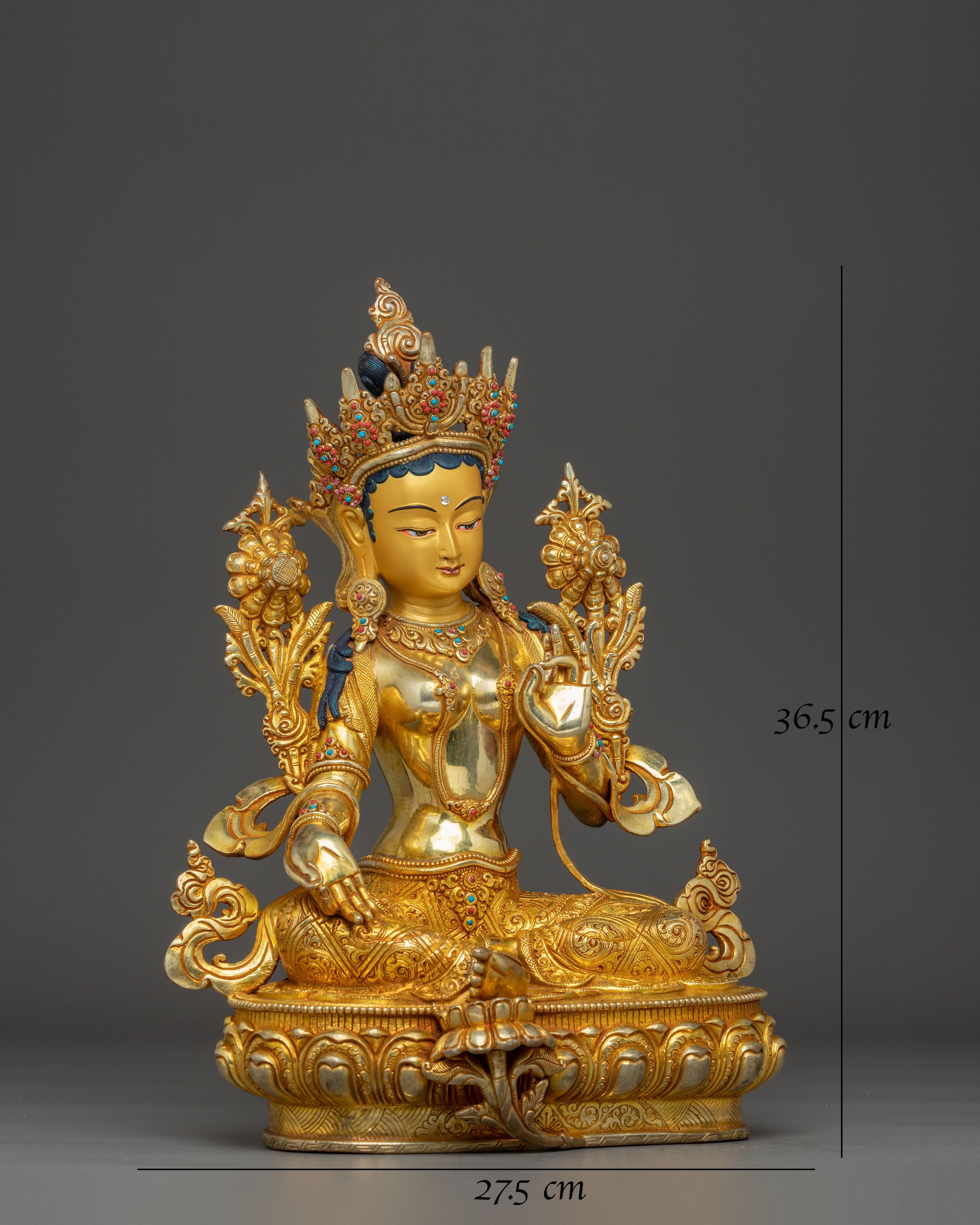 Handmade Statue of Compassionate Mother Green Tara 