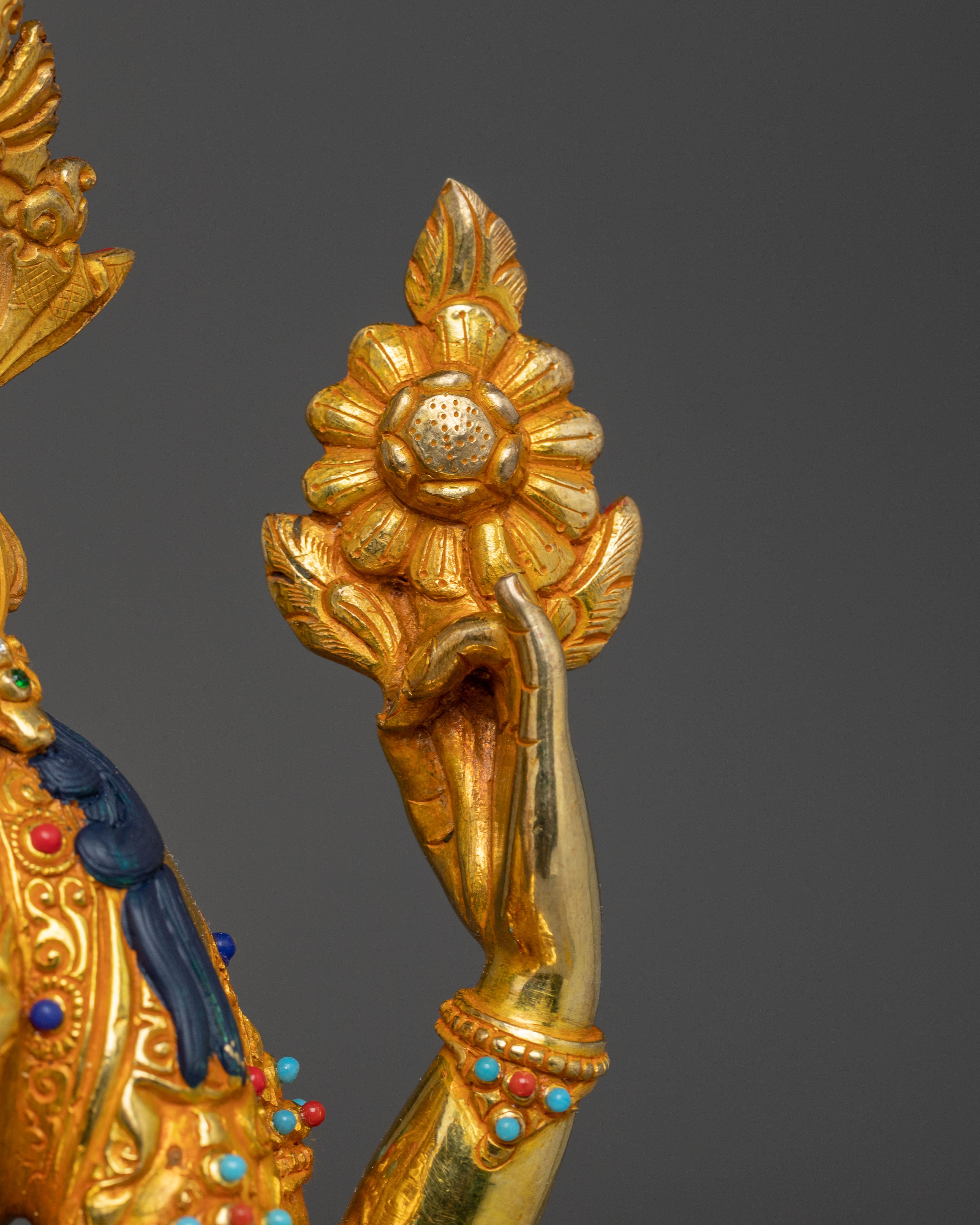 Statue set of Buddha Dharma and Sangha | Chenrezig, Shakyamuni Buddha and Guru Rinpoche