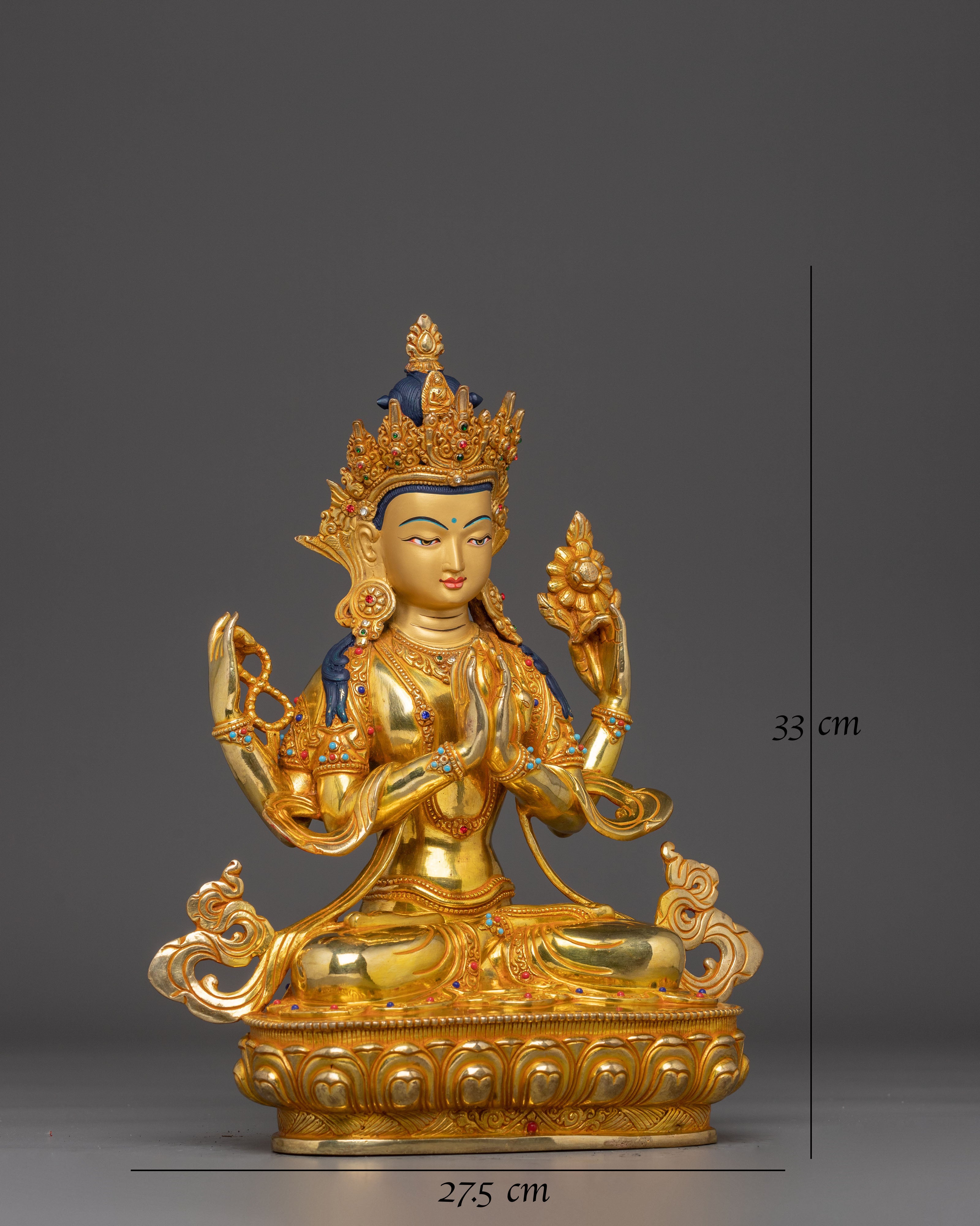 Statue of Compassionate Bodhisattva Chenrezig 