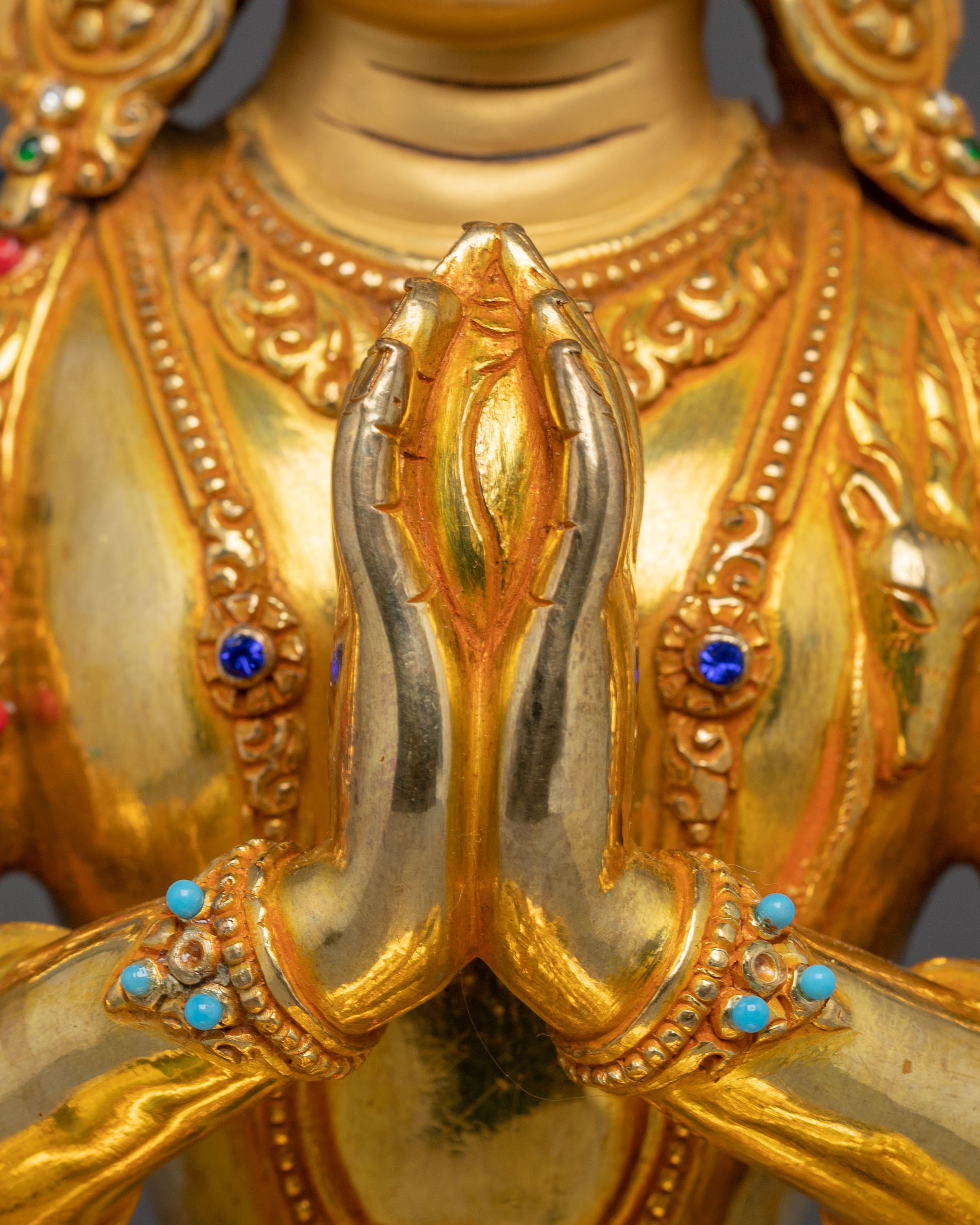 Statue set of Buddha Dharma and Sangha | Chenrezig, Shakyamuni Buddha and Guru Rinpoche