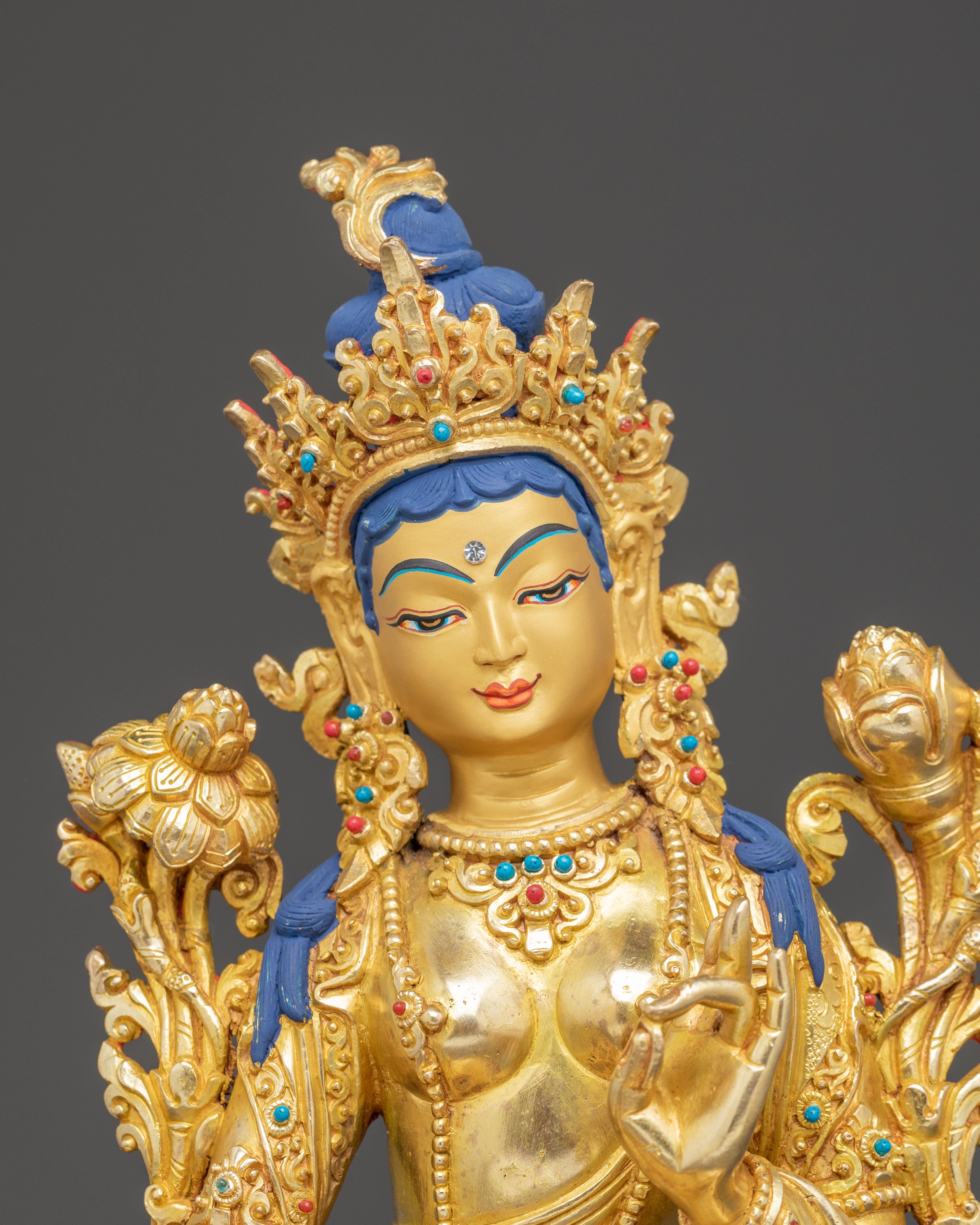 Green Tara Statue : Compassion and Active Protection