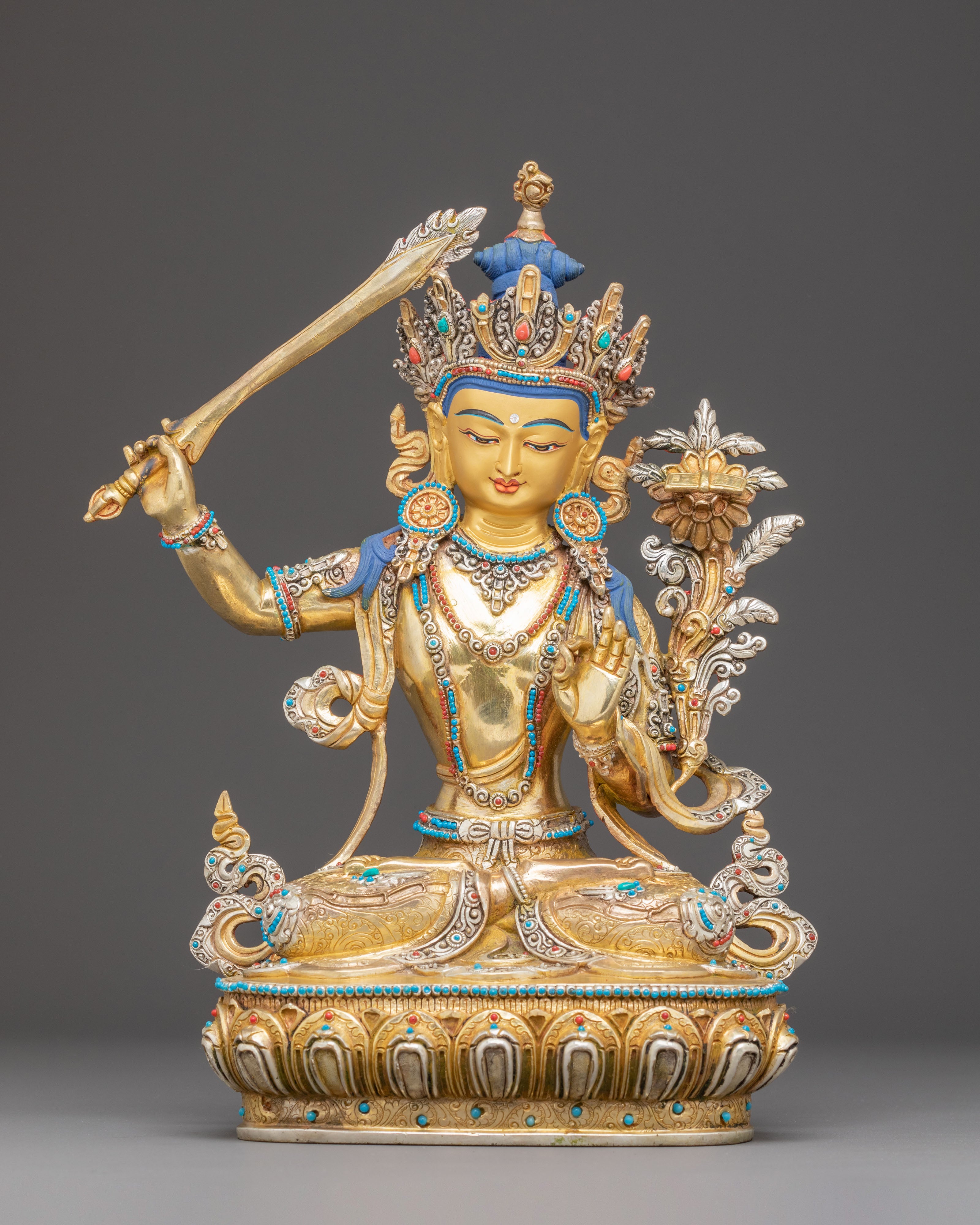 Copper Statue of Manjushri: Bodhisattva of Wisdom 