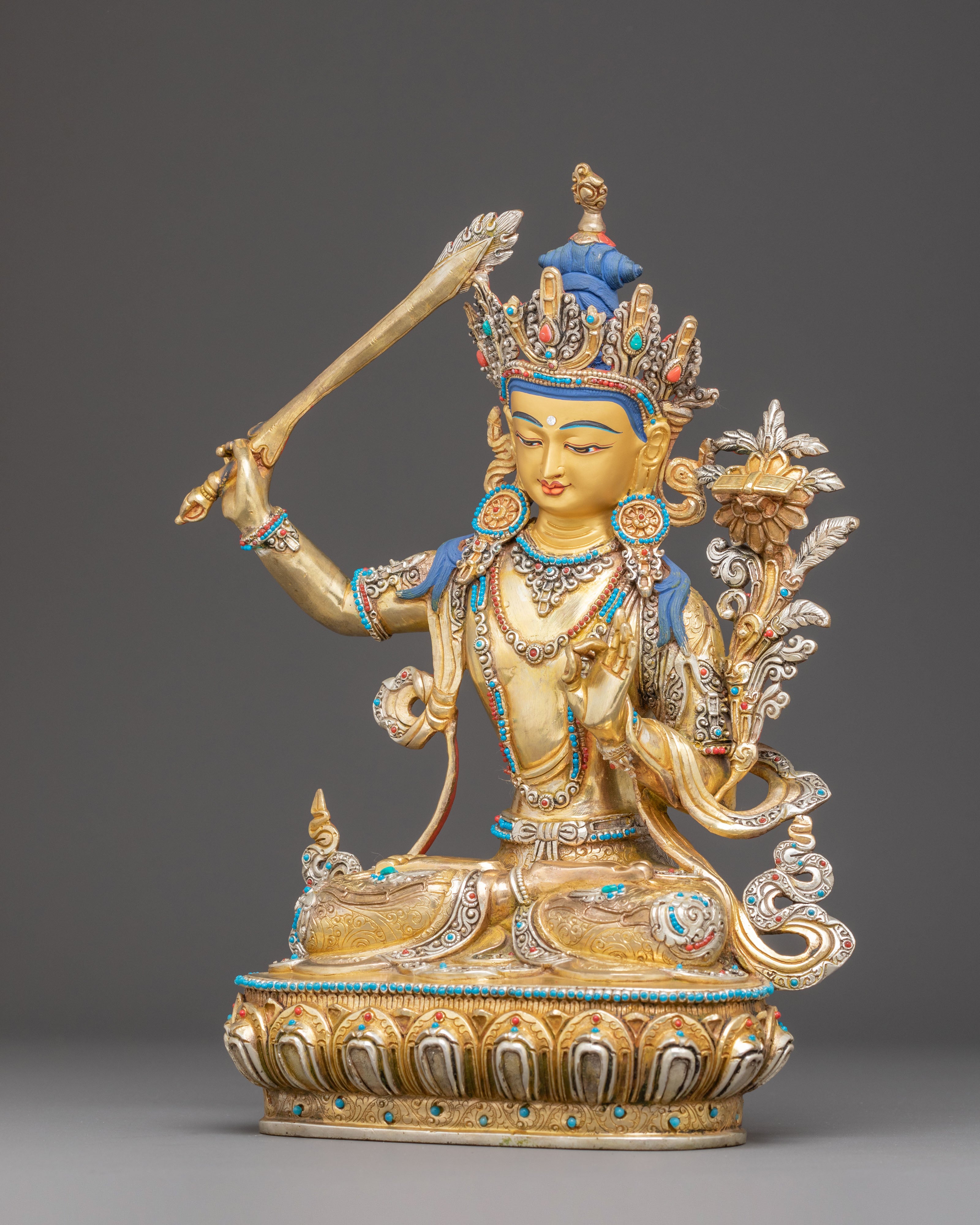 Copper Statue of Manjushri: Bodhisattva of Wisdom