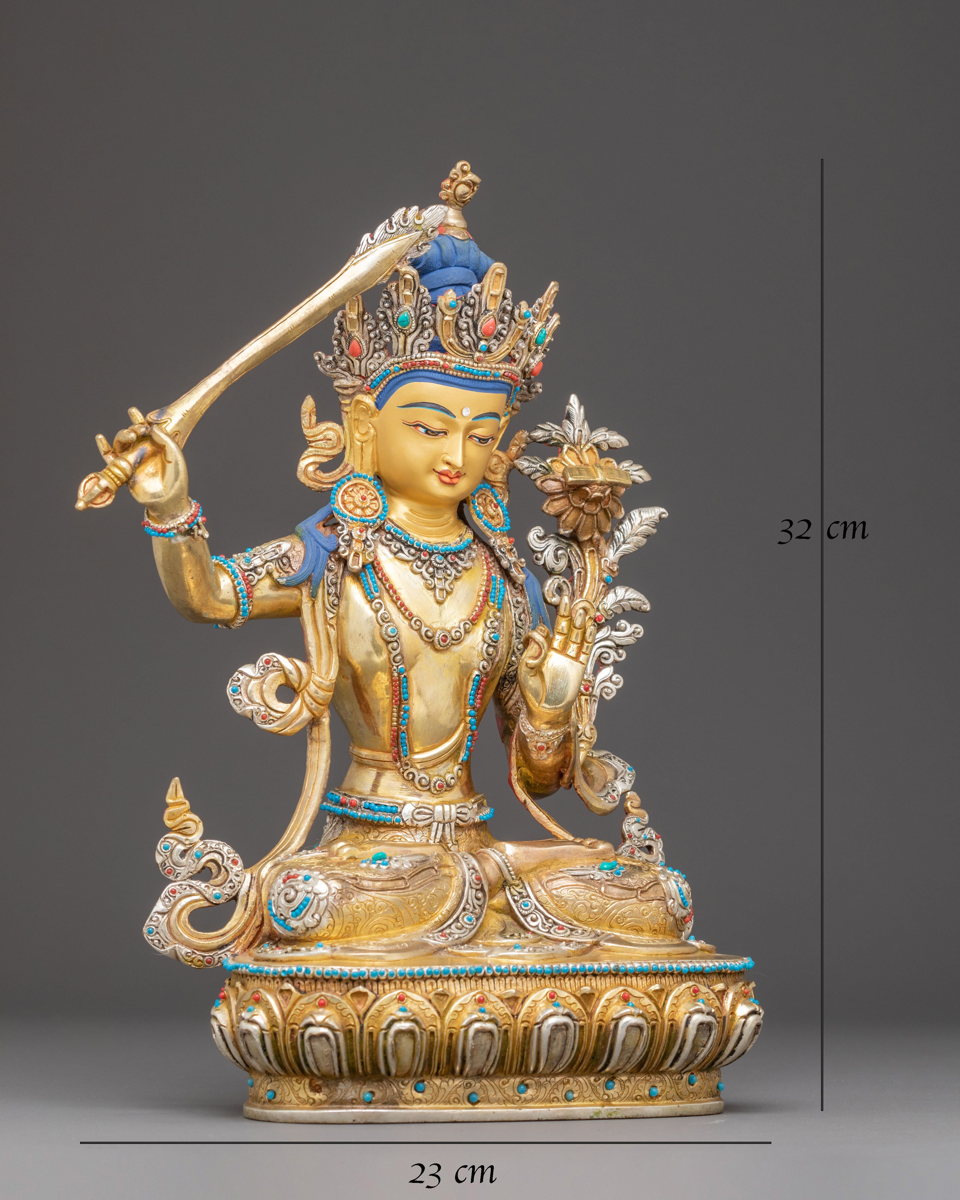 Copper Statue of Manjushri: Bodhisattva of Wisdom 