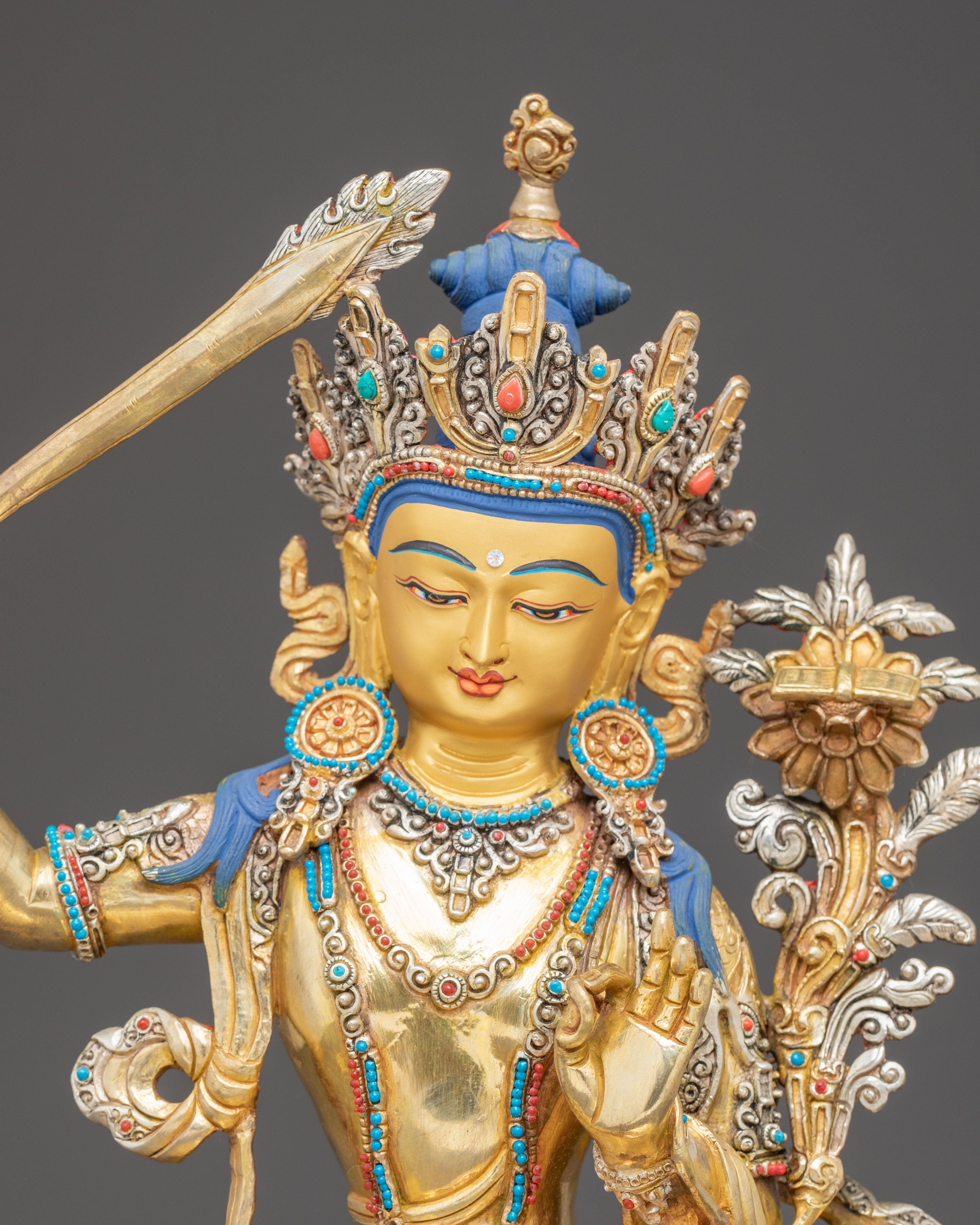 Copper Statue of Manjushri: Bodhisattva of Wisdom